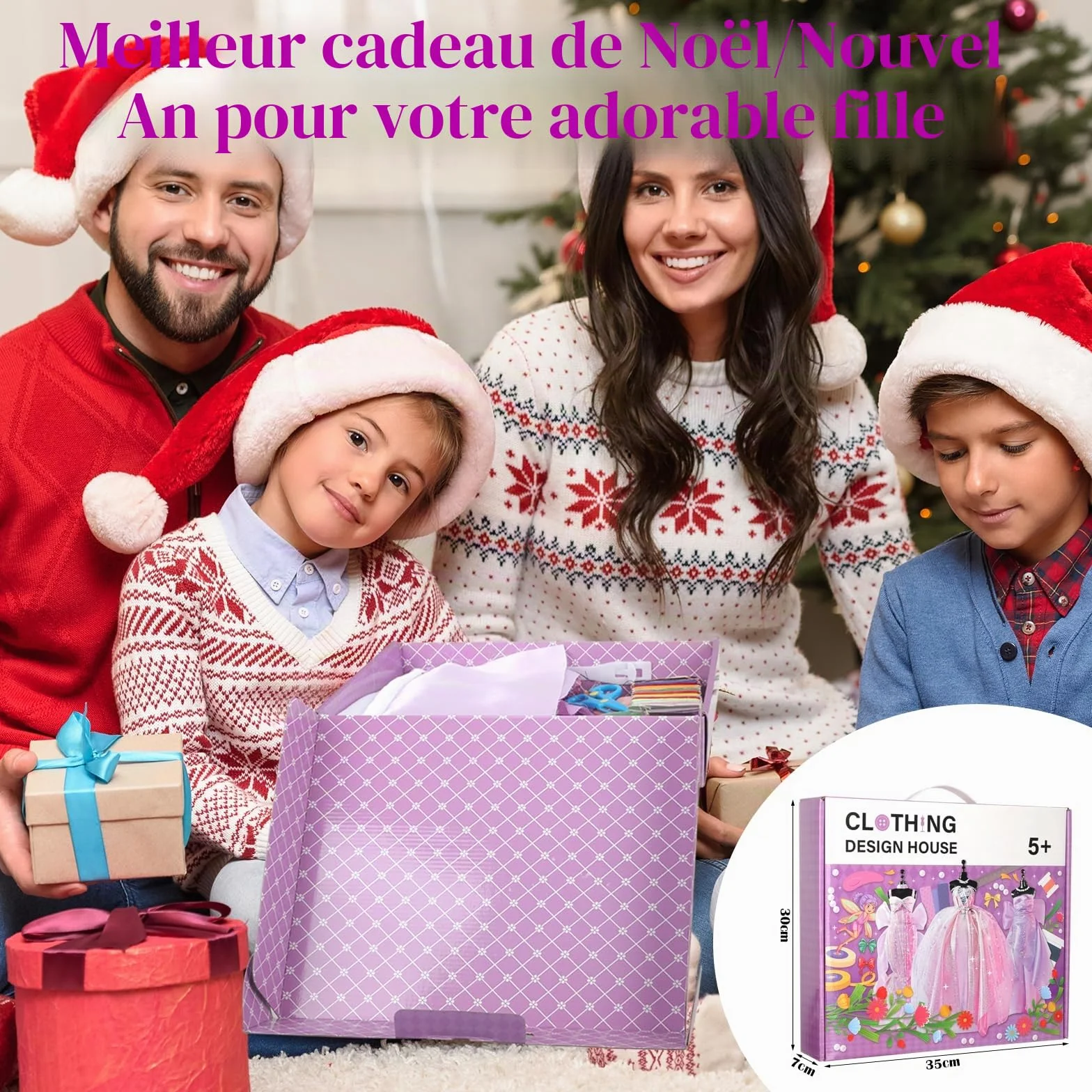 YOCOLE Fashion Design Kit, Création de Mode Couture Enfants avec 6 Mannequins, Carnet de Croquis, Cadeau Fille 6-12 Ans