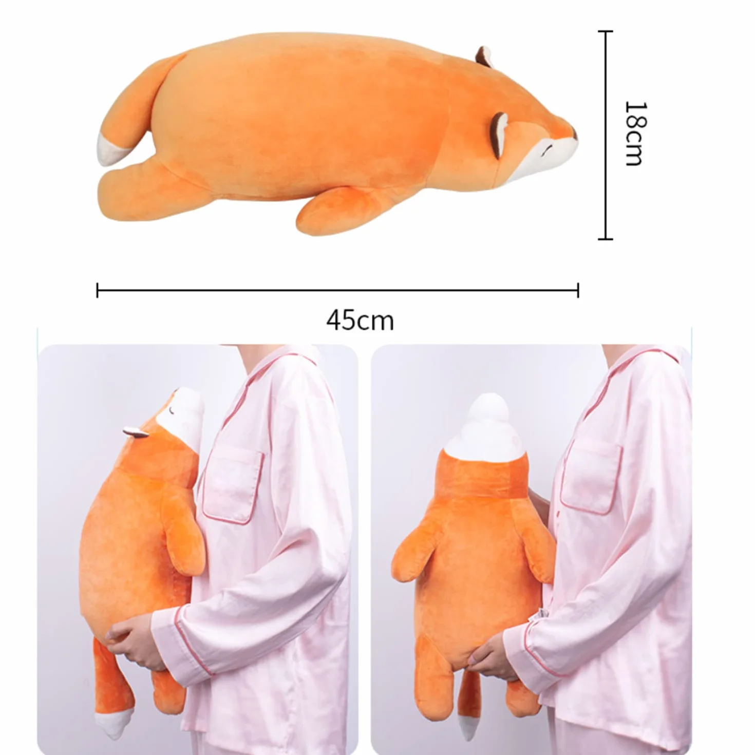 Oreiller en peluche renard 45 cm super doux pour enfants décoration chambre