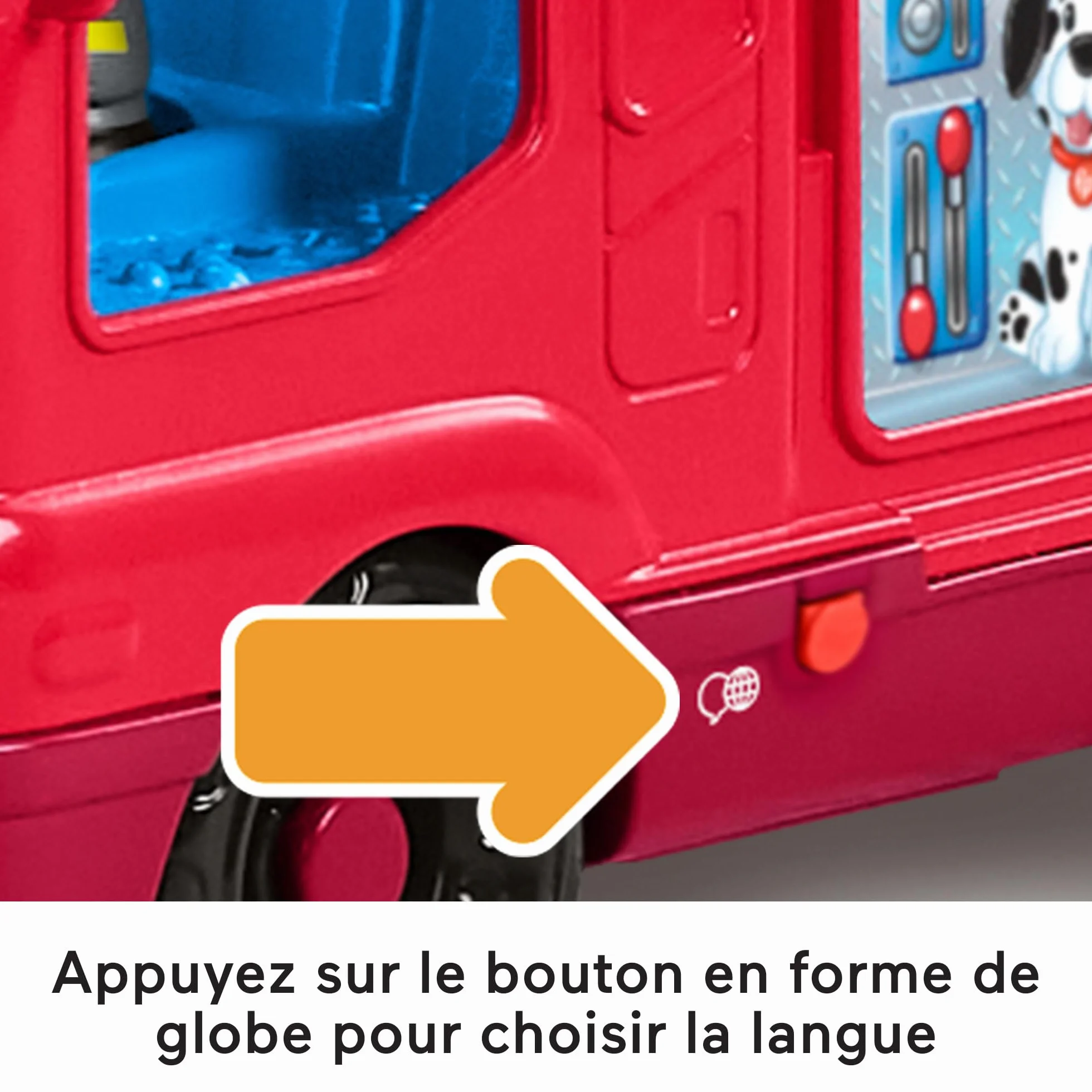 Fisher-Price Little People Camion de pompiers musical à pousser avec 2 figurines, HYR88