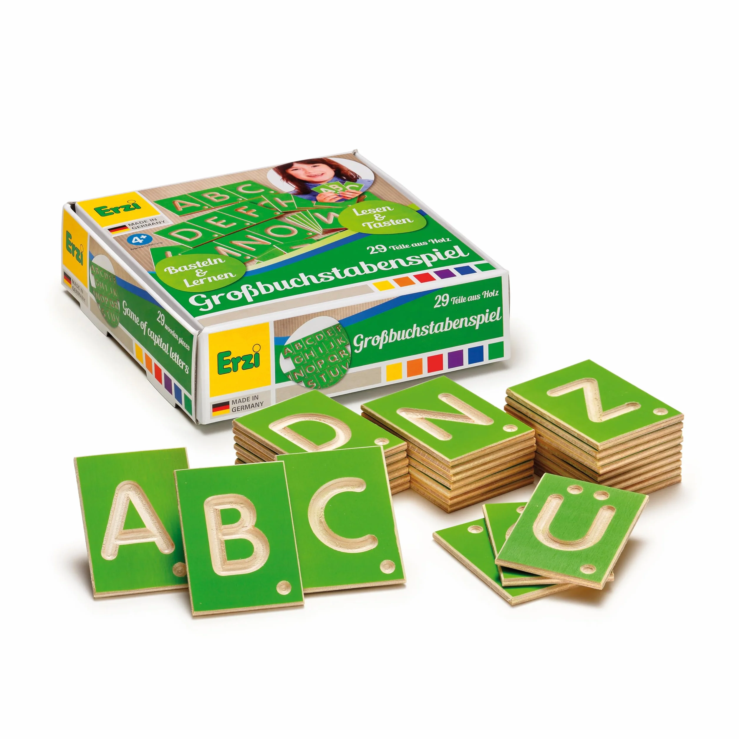 Erzi Jeu éducatif Lettres en Bois Version Allemande