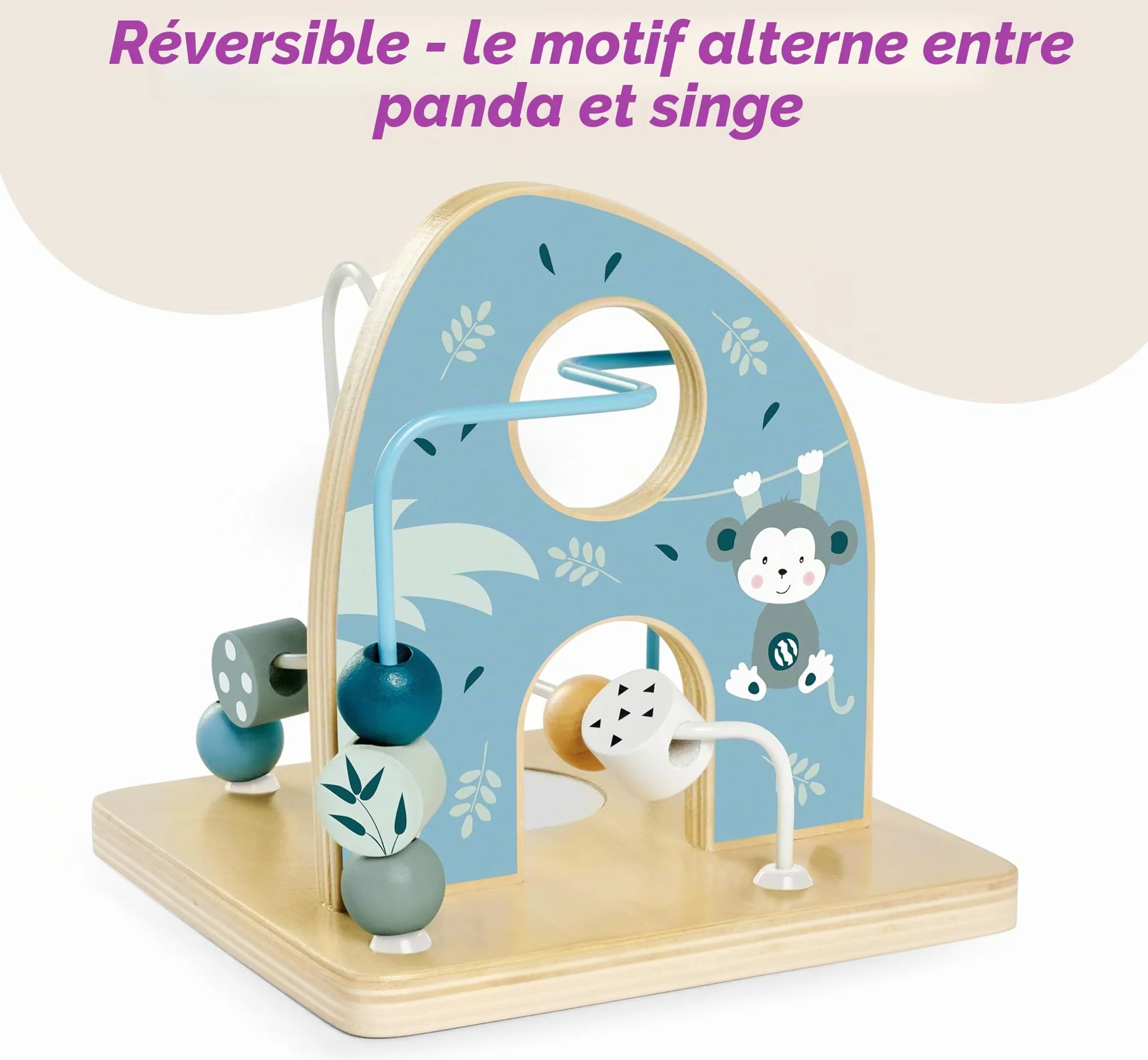 Eichhorn Panda Labyrinthe Perles Bois 2 Circuits Dès 12 Mois