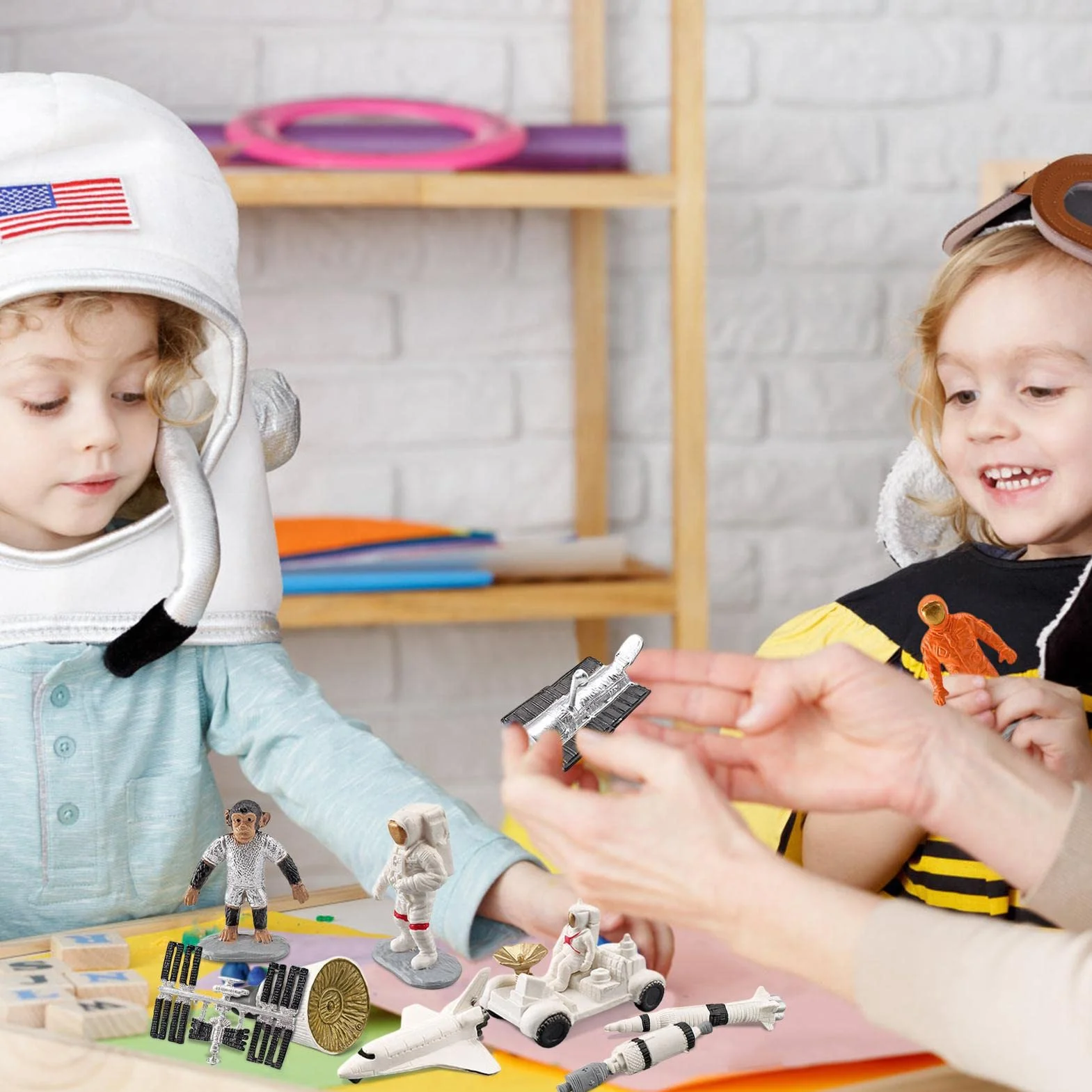Ensemble de figurines d'astronaute Navette spatiale fusée Cadeau enfants décoration gâteau