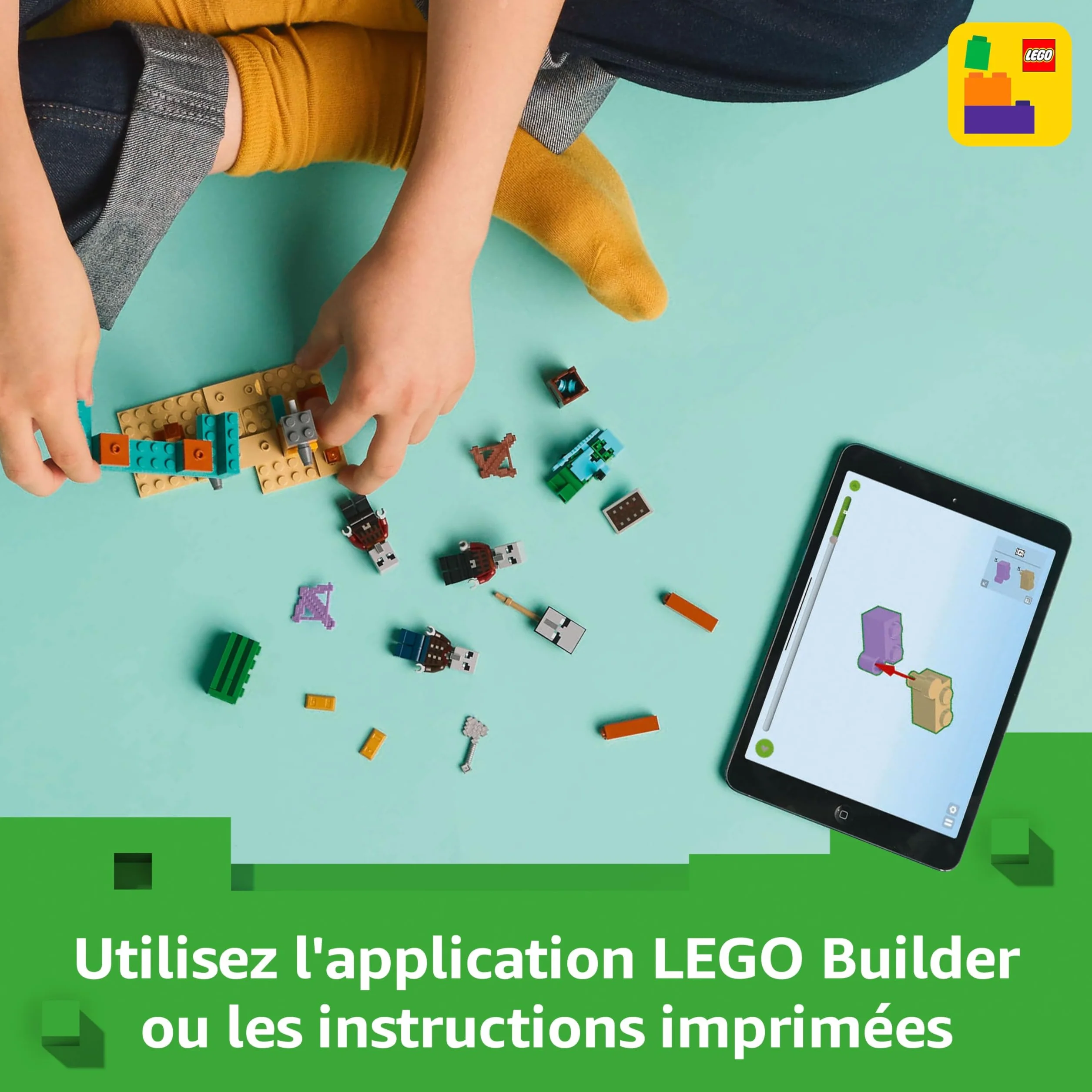 LEGO Minecraft La Patrouille d’Illageois du Désert 21267 Jouet de Construction Figurines Pillard Vindicateur Chevalier Cactus Cadeau 7 Ans