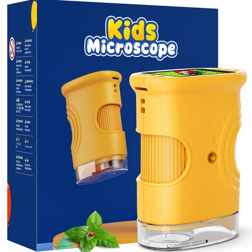 Microscope Numérique Enfants 1000X 2.0 Pouces 8 LED Temodu