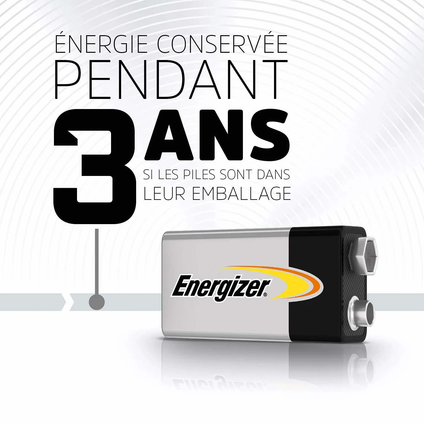 Energizer Max Pile 9V Alcaline Lot de 8 Longue Durée pour Détecteurs de Fumée