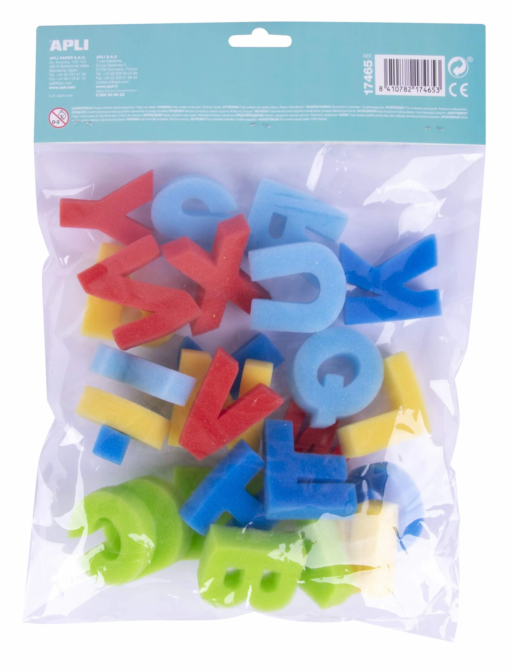 Apli kids 17465 Blister 26 tampons en éponge ABC