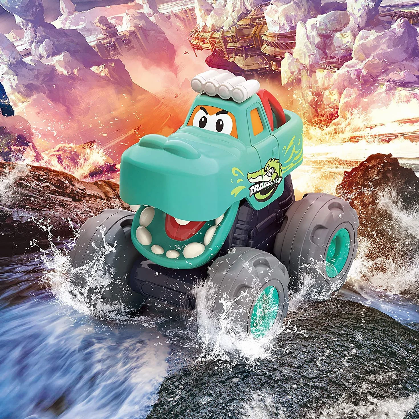 HOLA Lot de 3 Voiture Jouet Bebe 1 an Garcon, Friction Pull Back Monster Truck Animaux