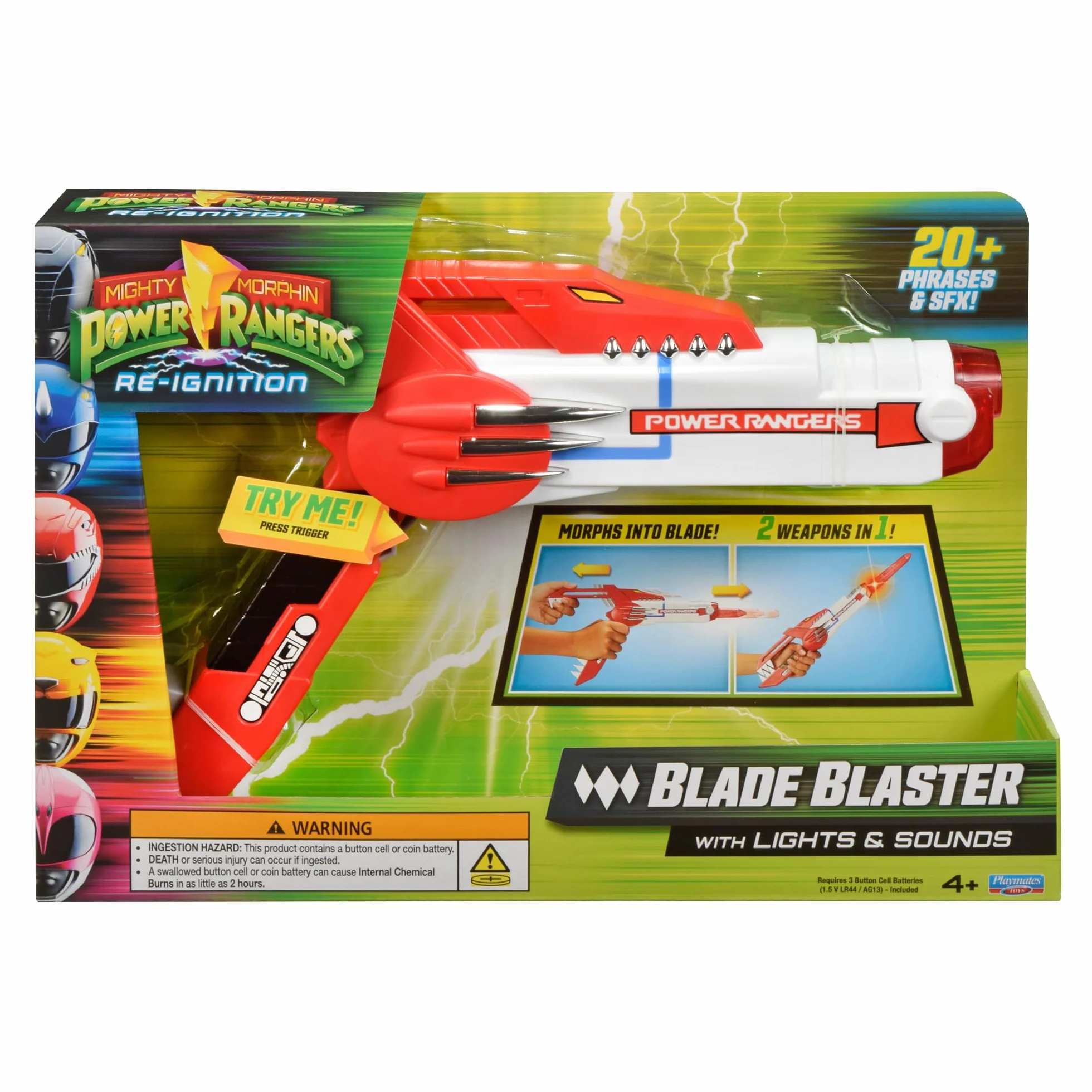 Power Rangers Pistolet Blaster 2-en-1 Sons et Lumières 4+ PWG11