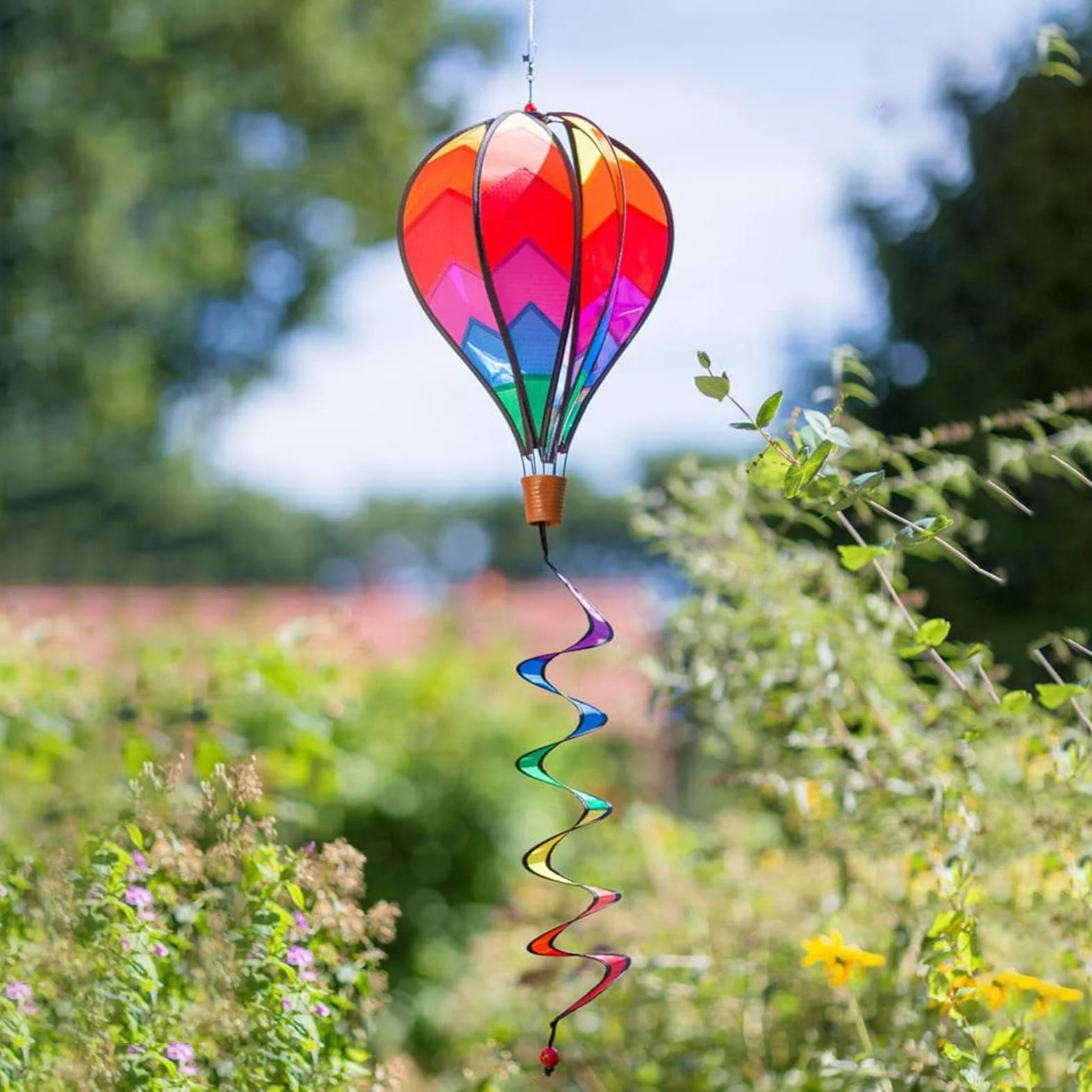 Acunny Montgolfière Spinner Tourbillon Moulin à vent Carillon à vent résistant aux intempéries Ballon inclus