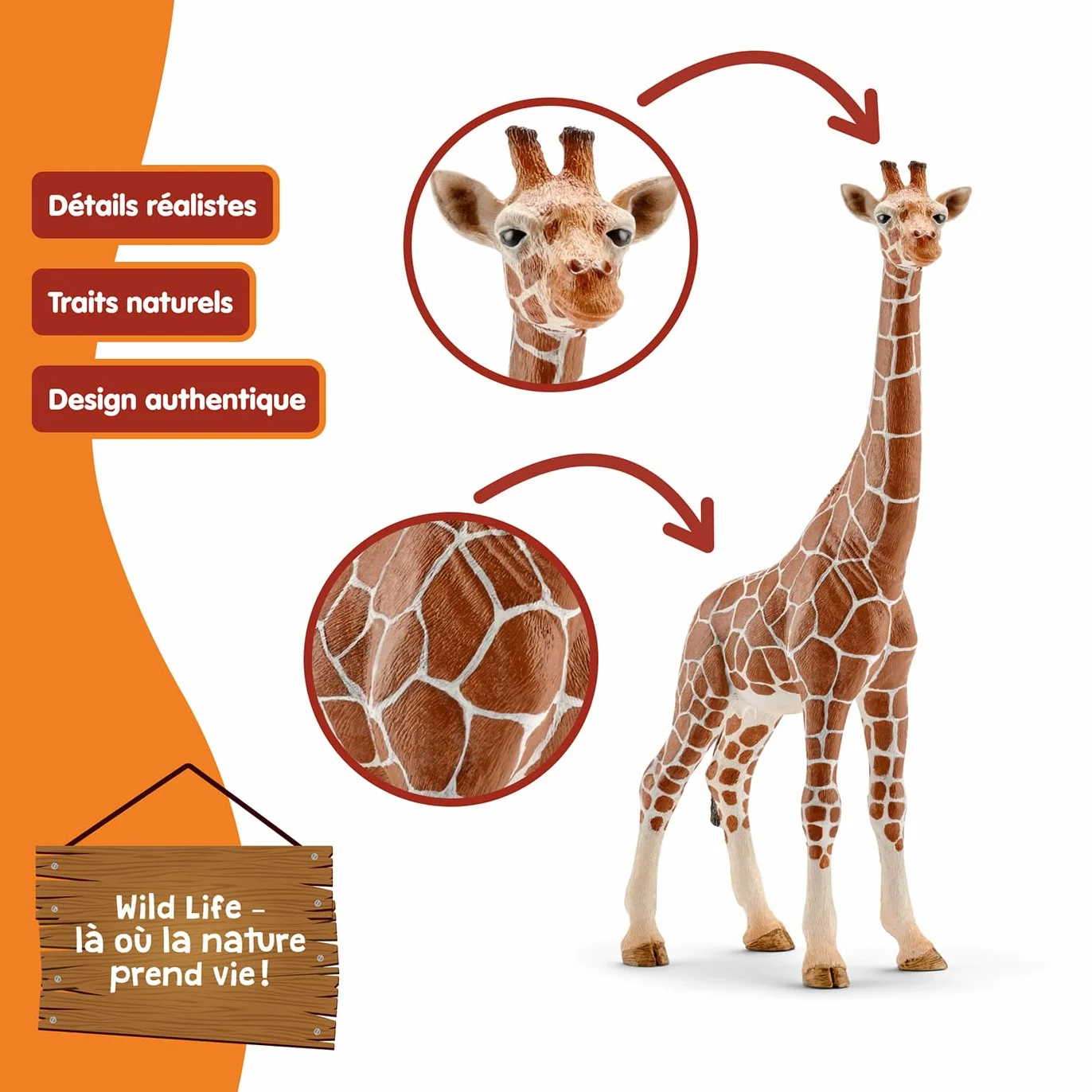 Schleich Wild Life Girafe Femelle 14750 Figurine Animale réaliste Jouet de Zoo 9 x 4 x 17 cm