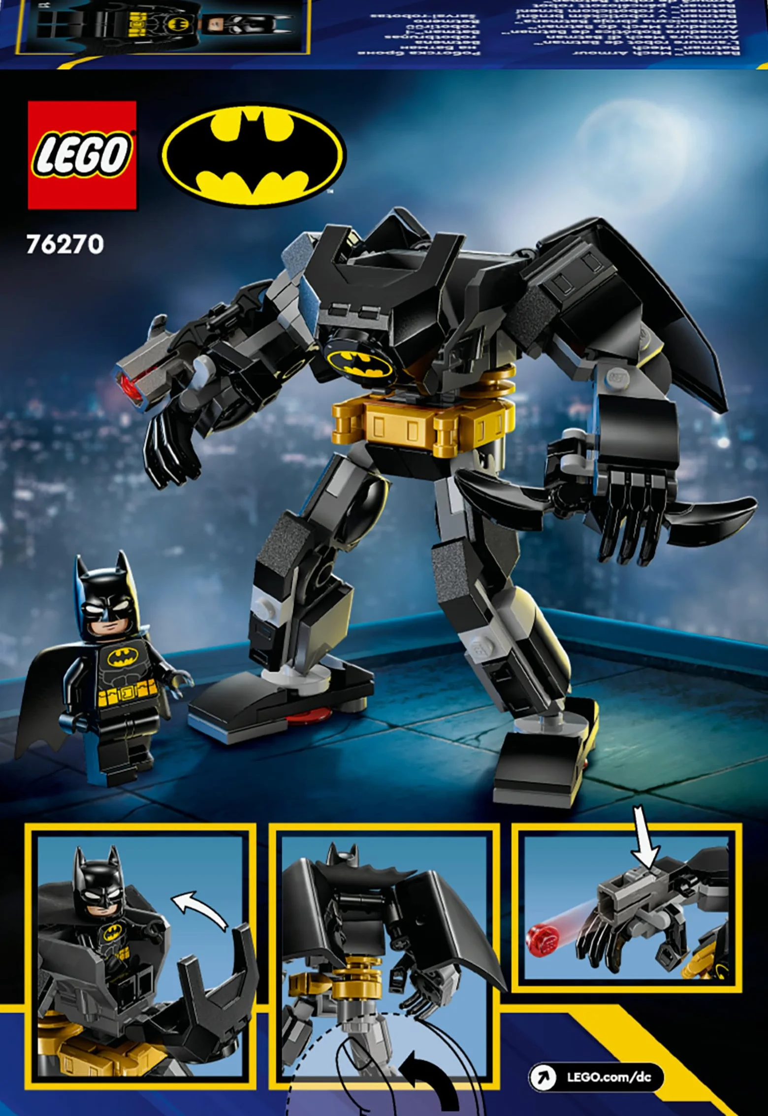 LEGO Superheroes DC L’Armure Robot de Batman Jouet de Super-héros Figurine XXL et Minifigurine 76270