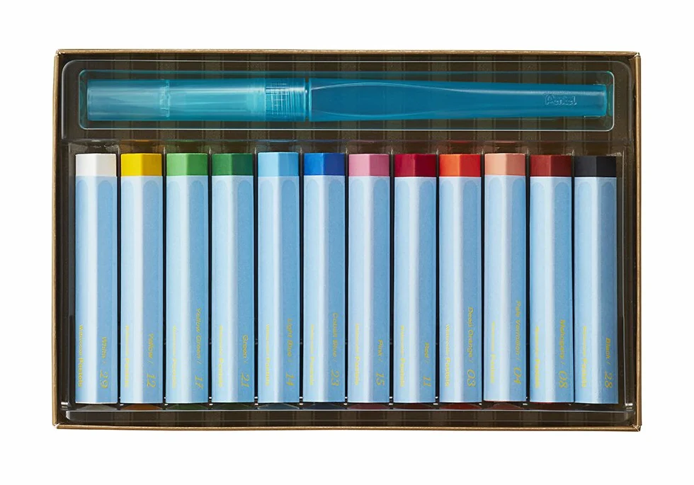 Pentel Aquash Slim Watercolour Kit with Oil Pastel