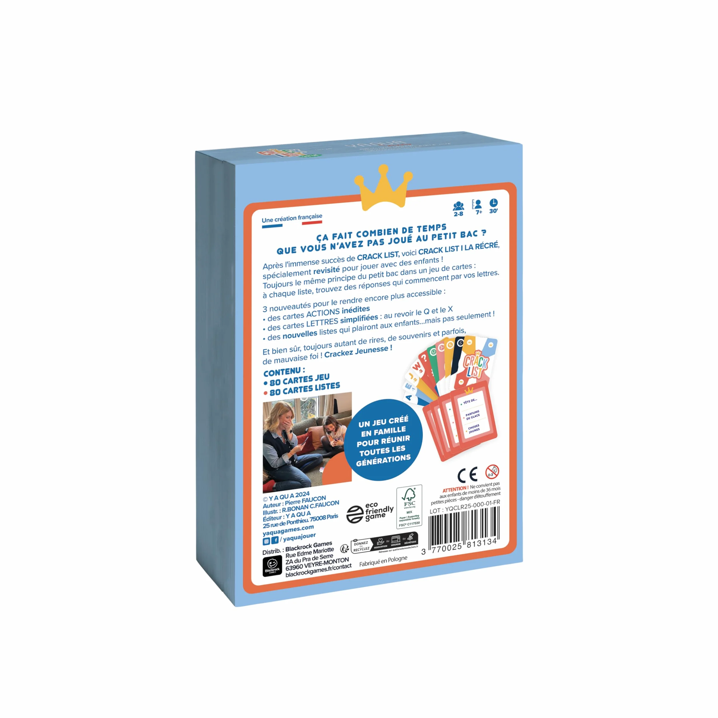 CRACK LIST La Récré Jeu de Cartes Éducatif et Amusant Version Petit Bac - 2 à 8 Joueurs - 7 Ans+