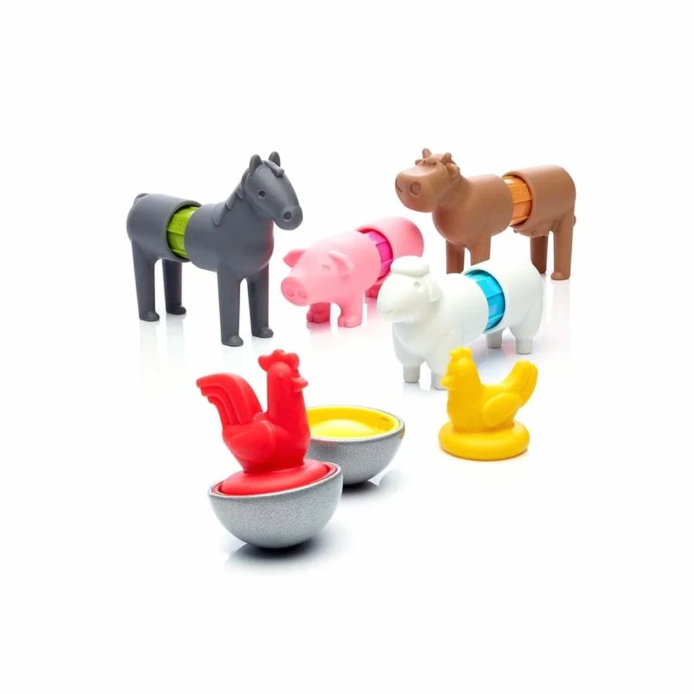 SmartMax My First Farm Animals Jouet Magnétique Bébé 12 Mois+ Animaux Ferme Assembler Développe Motricité Imagination Compatible