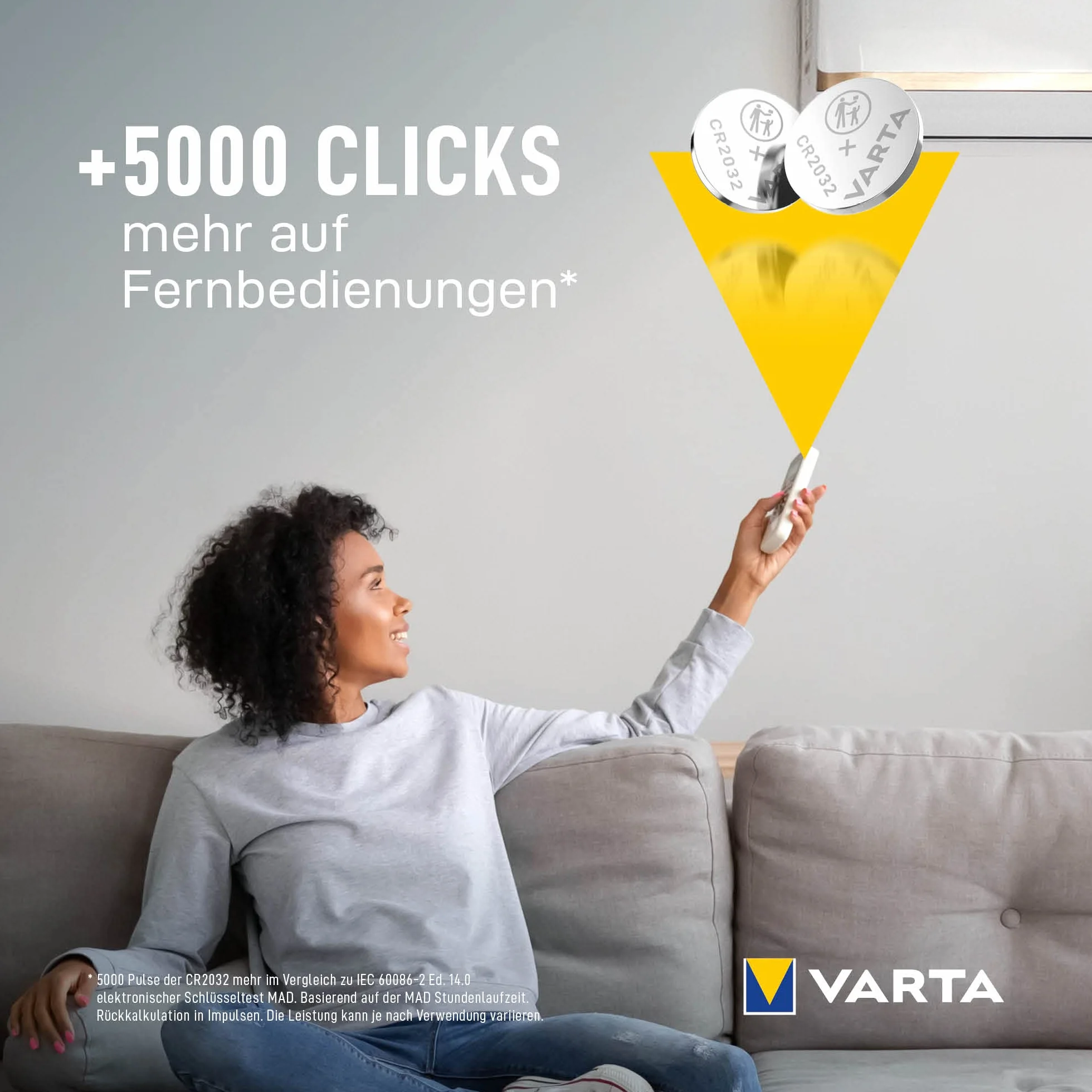 VARTA Piles Bouton CR2032, lot de 5, Lithium 3V, emballage sécurisé pour les enfants