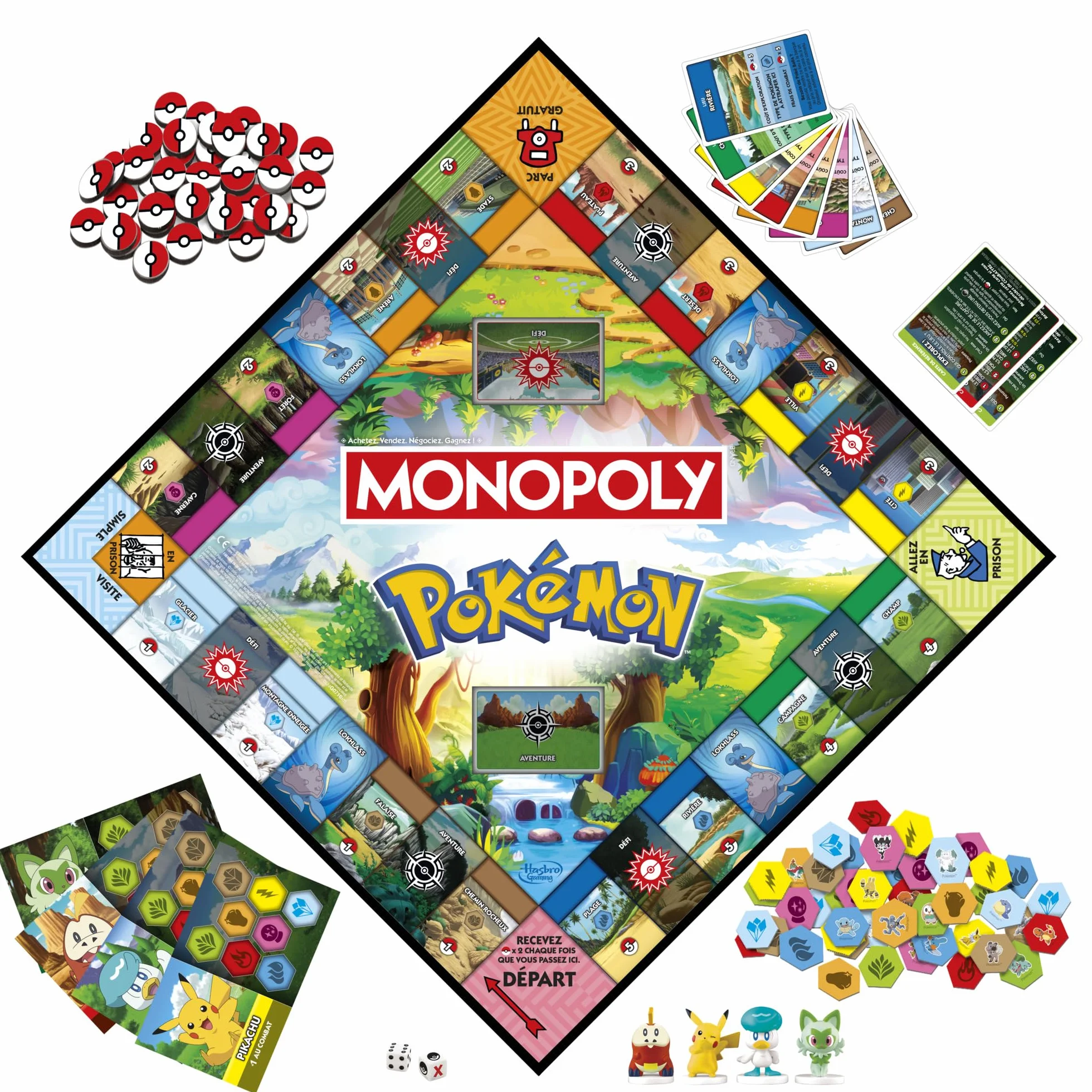 Monopoly édition Pokémon Jeu de Plateau 2 à 4 Joueurs 8 Ans Version française