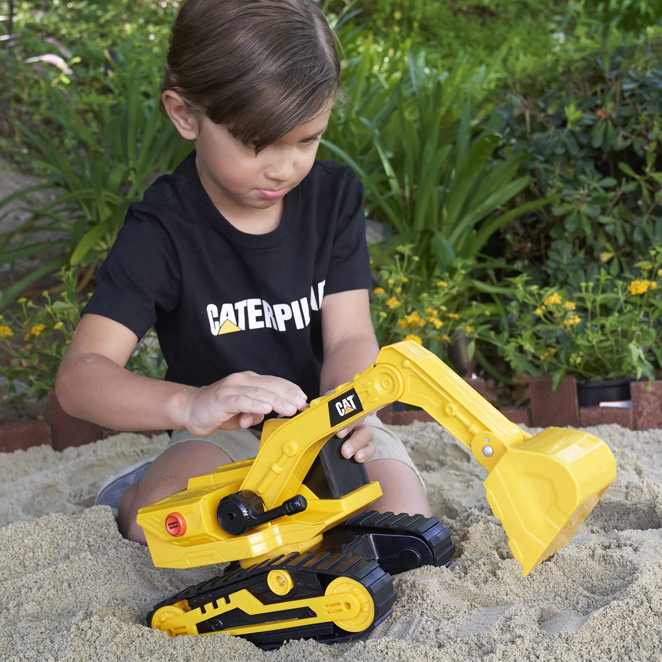 Excavatrice CAT 29,5 cm Enfant – Engin de Construction avec Lumières et Sons, Technologie de Contrôle du Mouvement, Jeu Interactif 3 Ans+