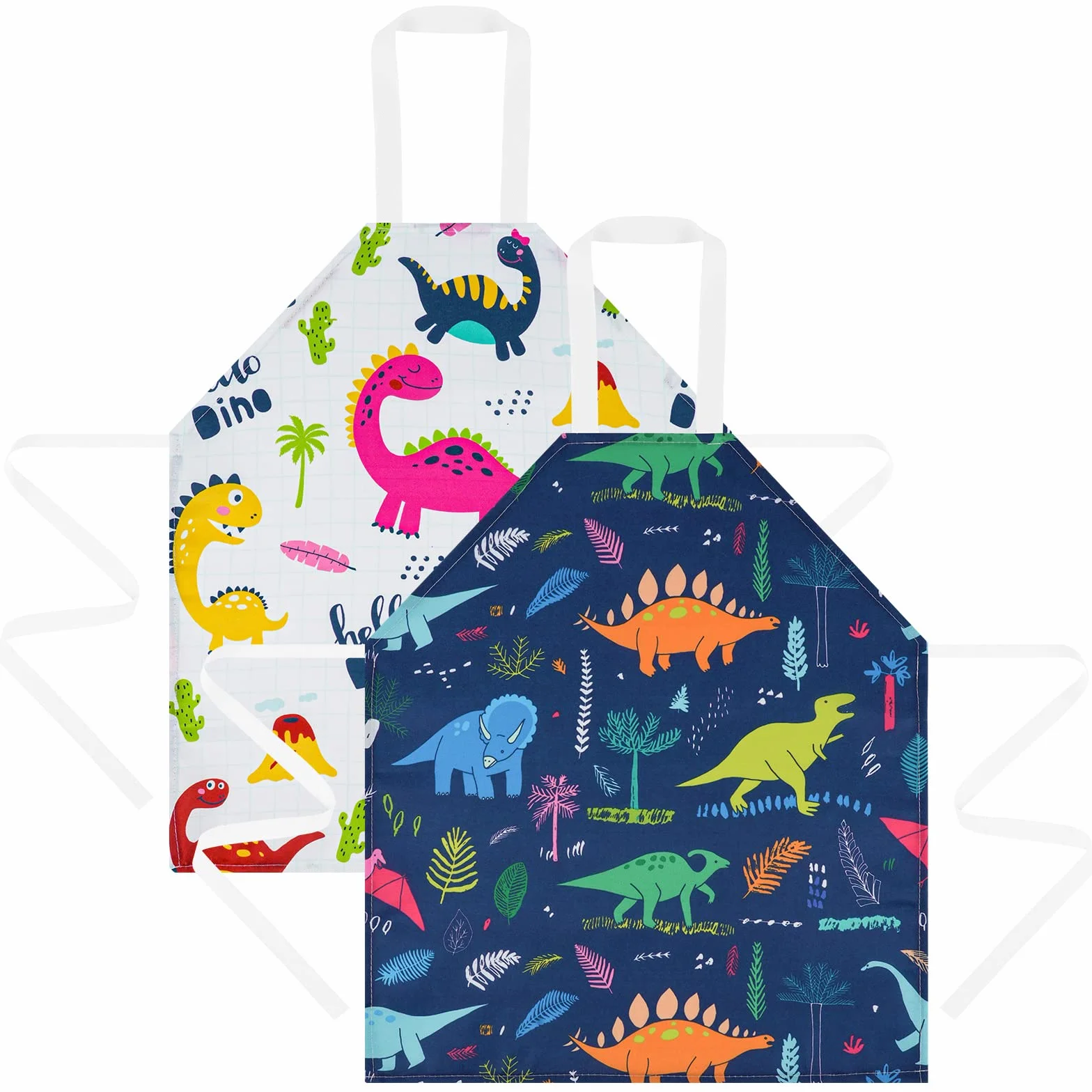 Tablier de Cuisine Enfant Étanche Lavable en Machine 2pcs pour Filles Garçons Poterie Peinture