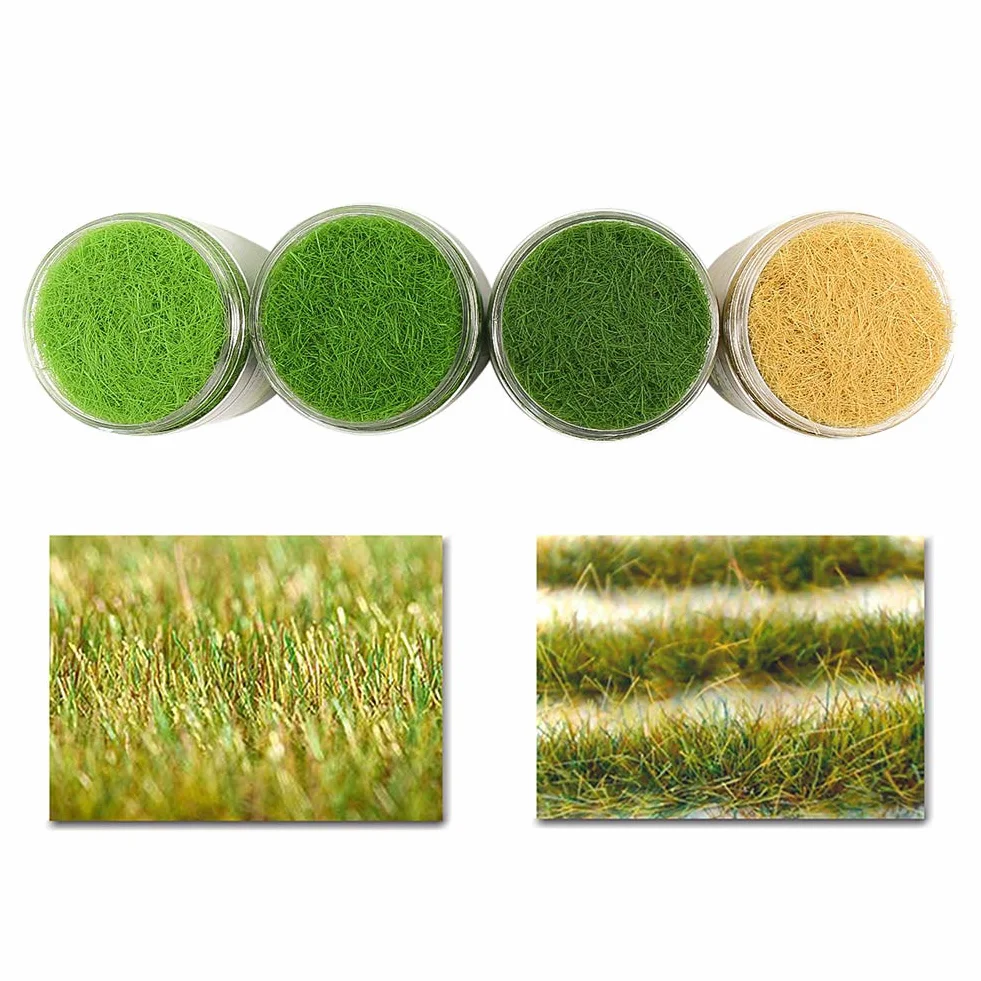 Evemodel Lot de 4 bouteilles de poudre d'herbe statique 8 mm 300 ml pour modélisme