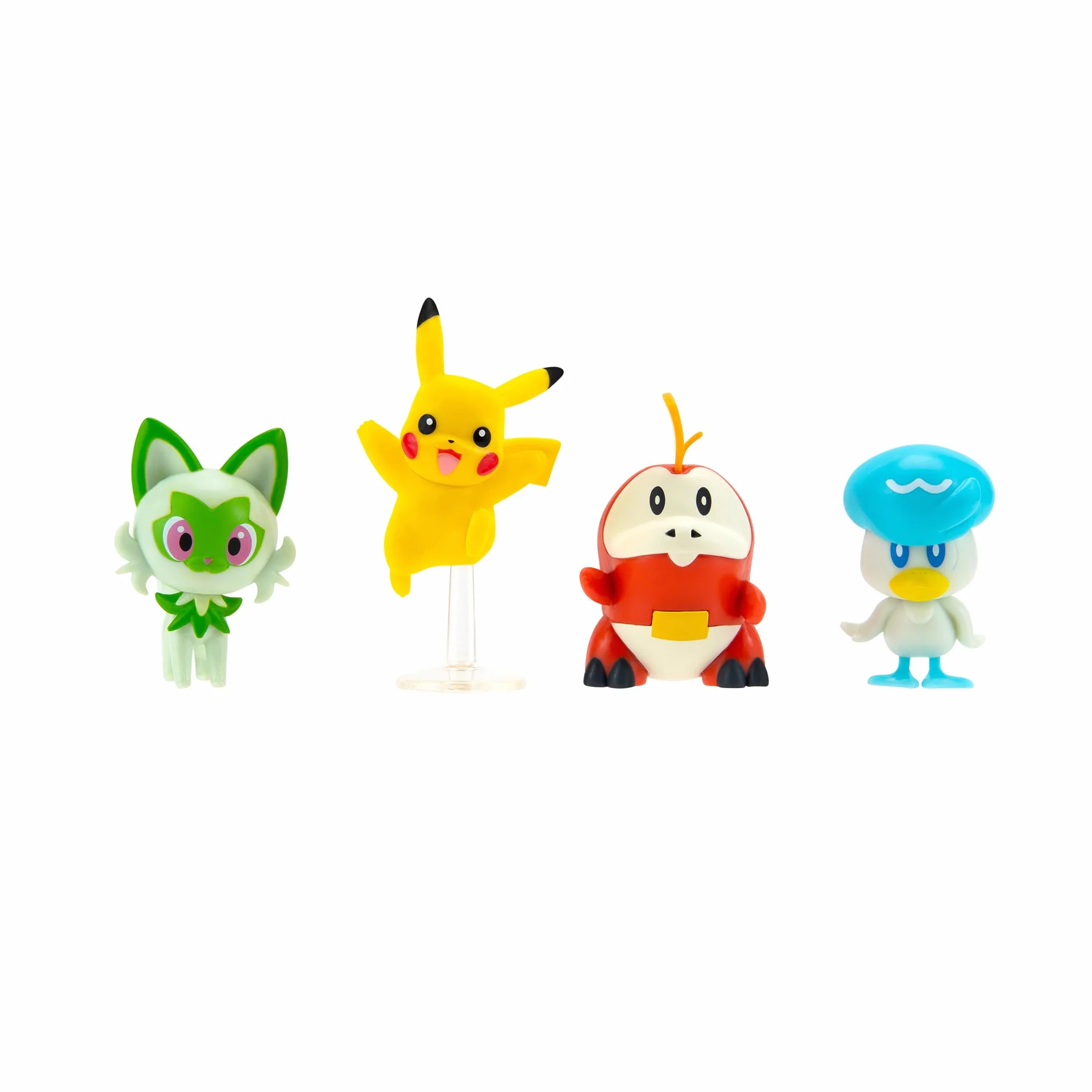 Pokémon Pack de 4 Figurines de Combat Paldea 5 cm Pikachu Chochodile Poussacha Coiffeton