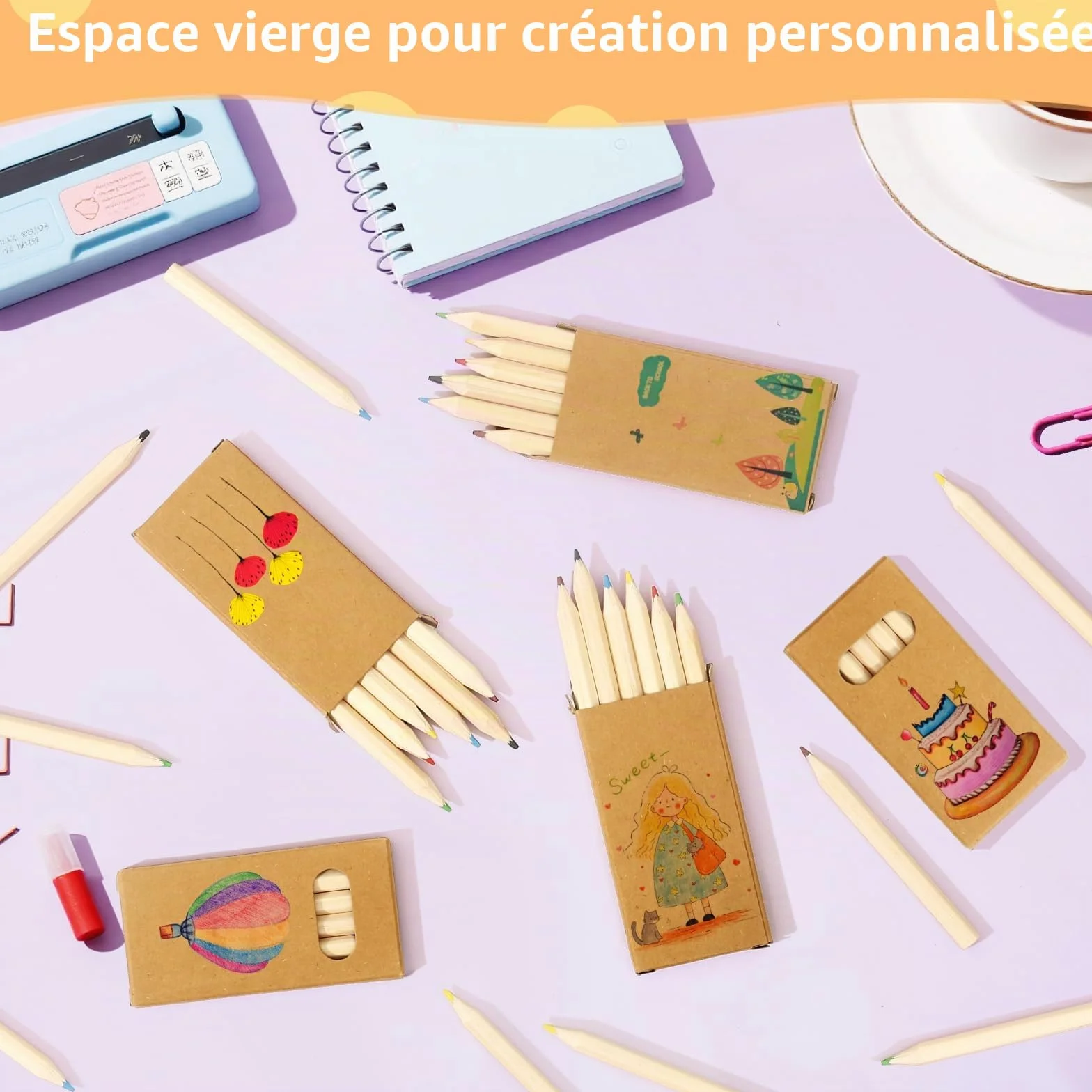 Gudotra 30 Boîtes Mini Crayons de Couleur 6 Couleurs 180 Crayons en Bois Cadeau Anniversaire Enfant