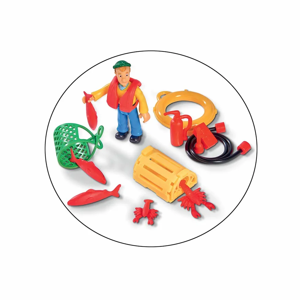 Smoby Simba Sam Le Pompier Bateau de Pêche Flottant Grue Mobile Treuil Mécanique 1 Figurine Incluse Vert