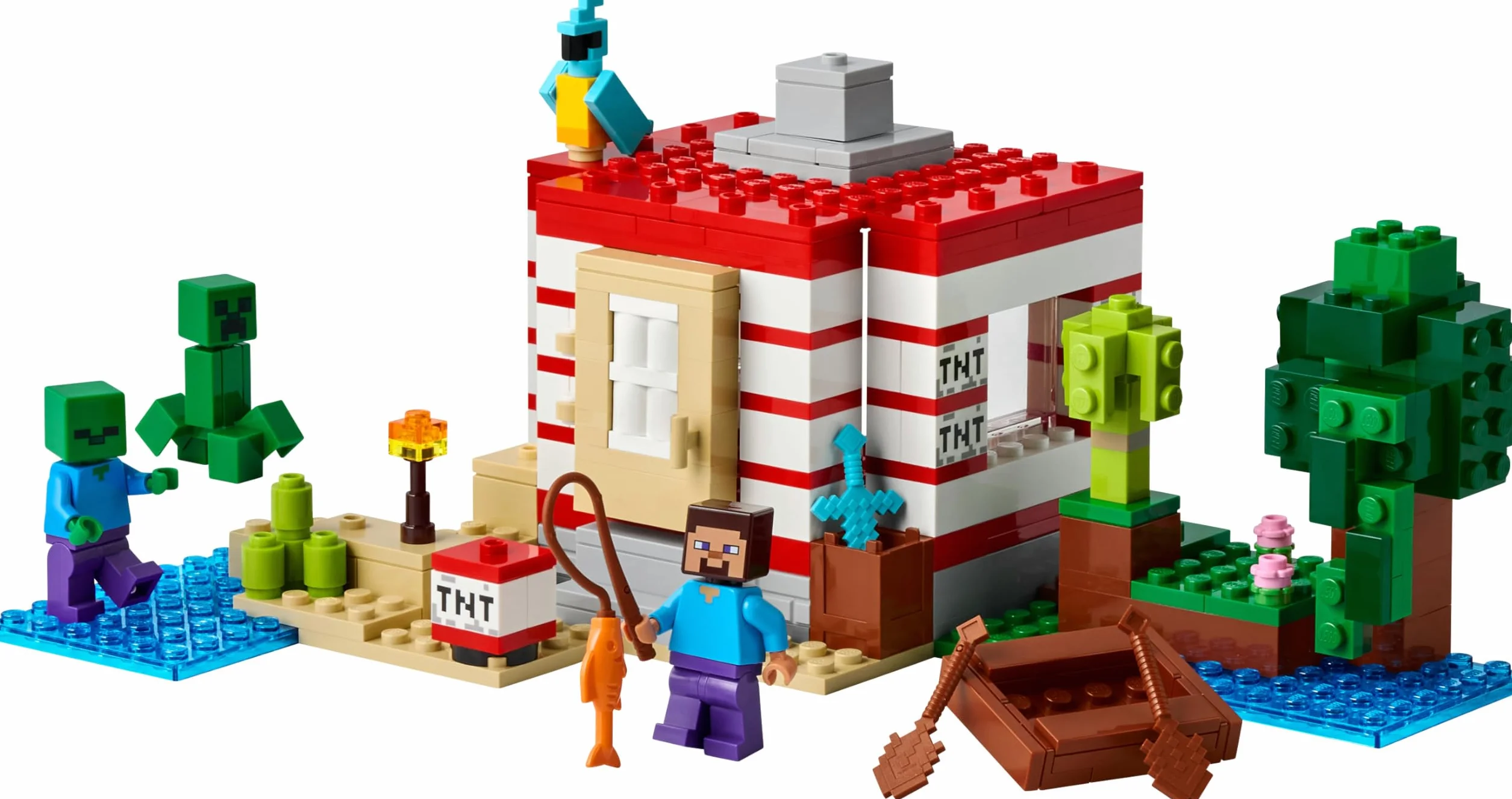 LEGO Minecraft La Maison en TNT de la Jungle 21275 Jouet Interactif avec Figurines Steve Creeper Zombie Fonction TNT Cadeau 8 Ans