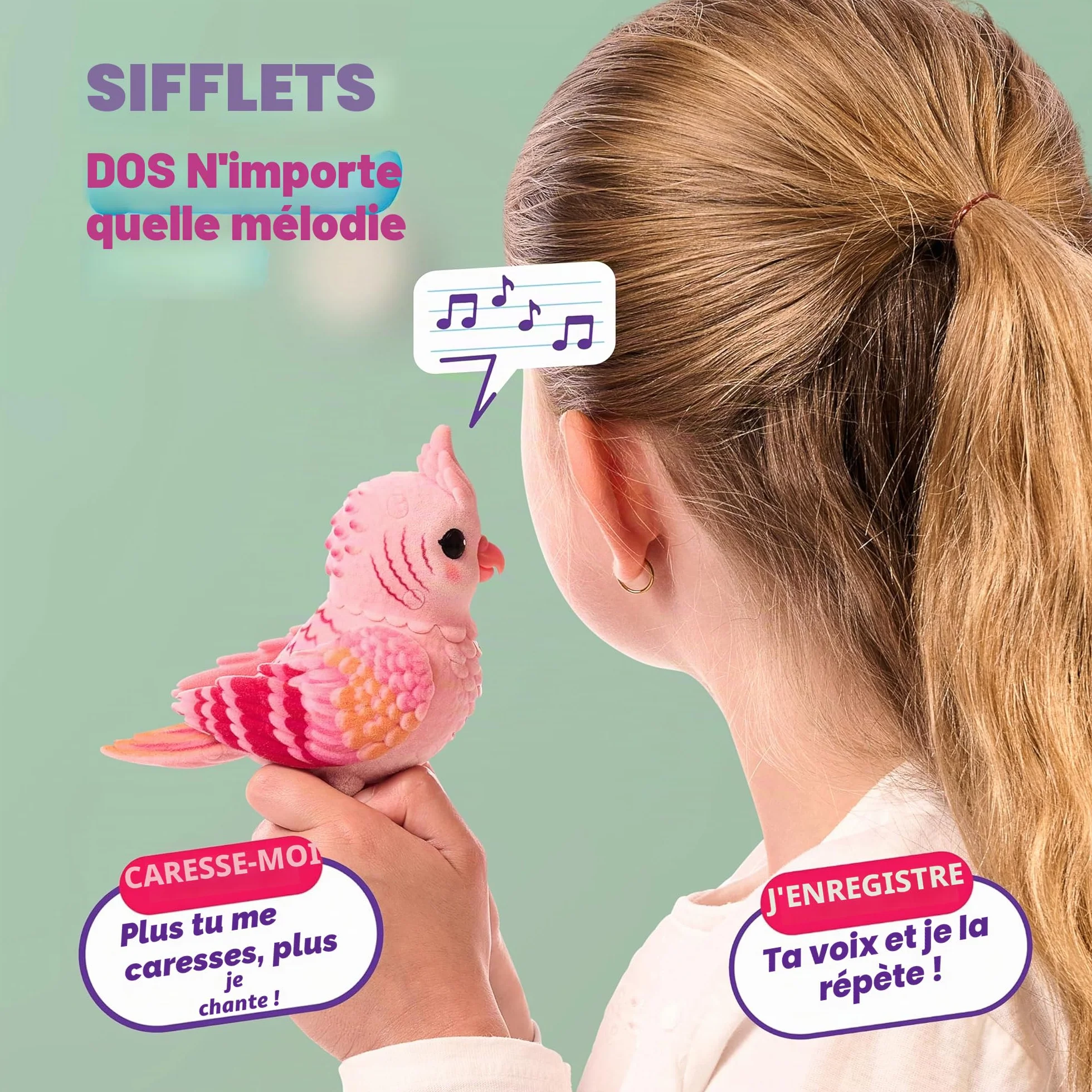 Little Live Pets My Really Real Rosie Jouet parlant pour oiseau et cage interactif à répétition vocale