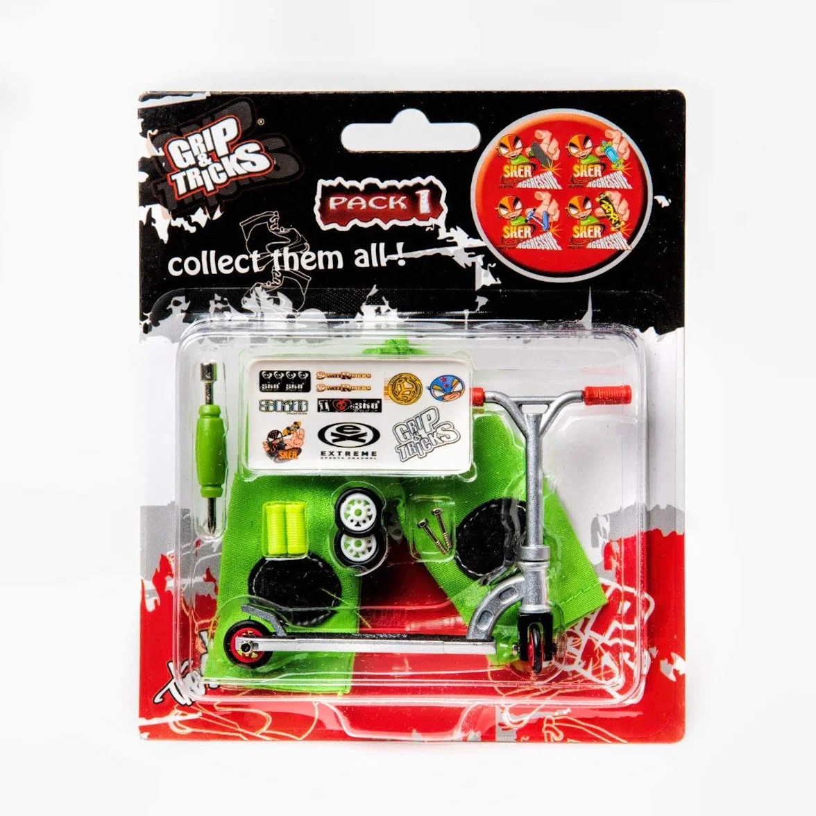 Finger Scooter Orange Pack 1 avec 2 Roues supplémentaires 3 Outils pour Trottinette Freestyle à Doigt 10 pièces