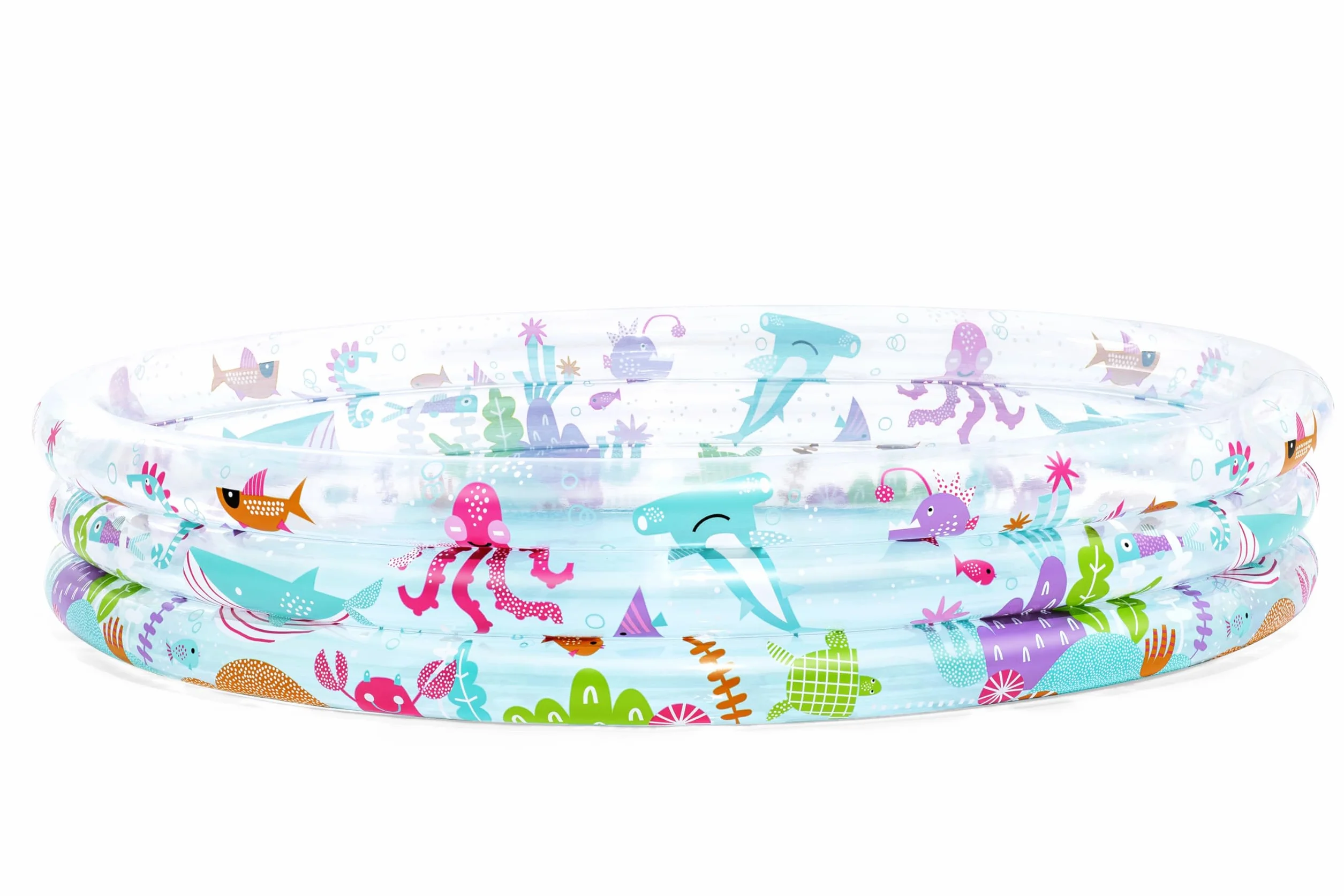 Bestway Pataugeoire Gonflable pour Enfants Trois Anneaux Deep Dive 183 cm x 183 cm x 33 cm Multicolore
