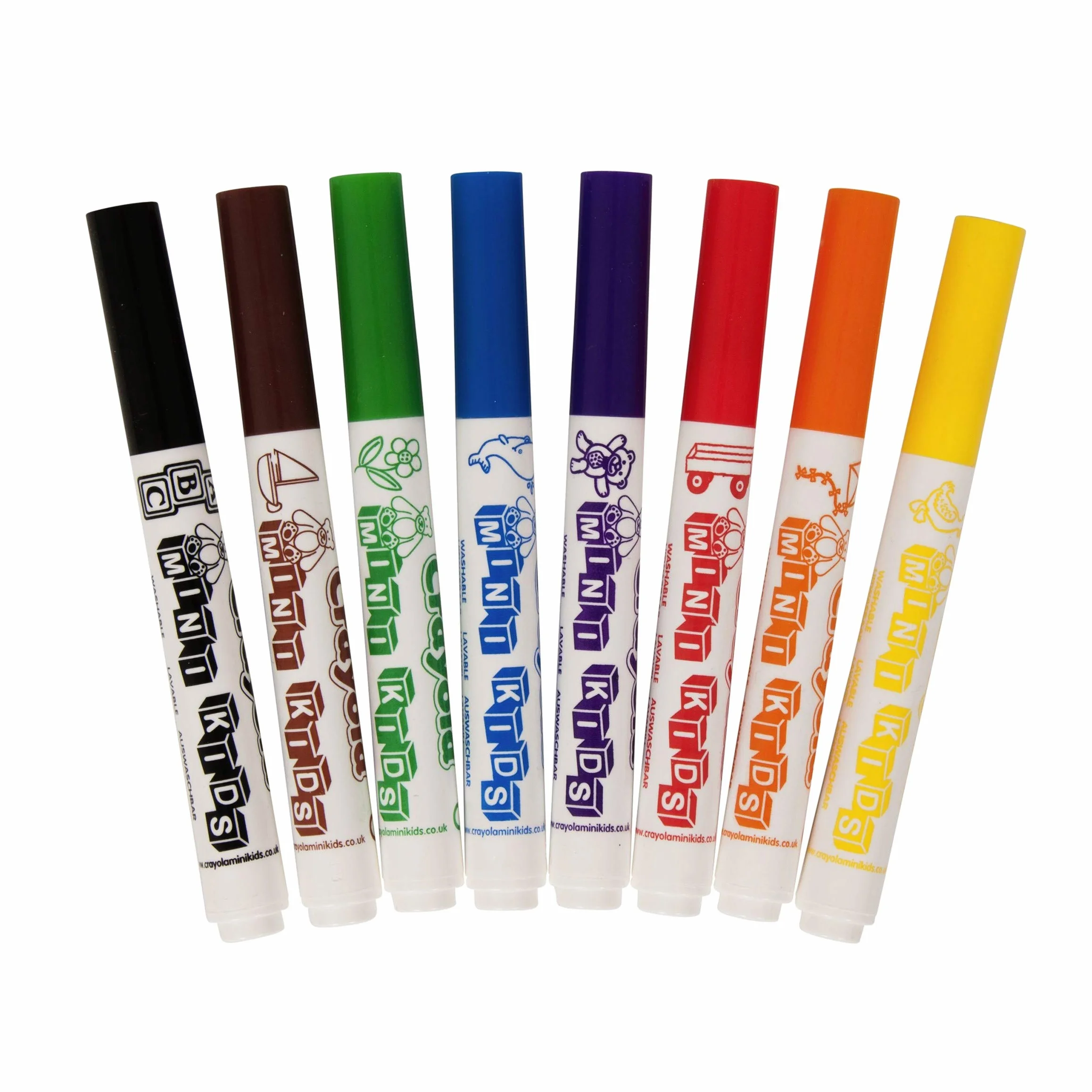 CRAYOLA Kit de 8 Feutres Lavables, Pointe Arrondie et Épaisse, Couleurs Variées