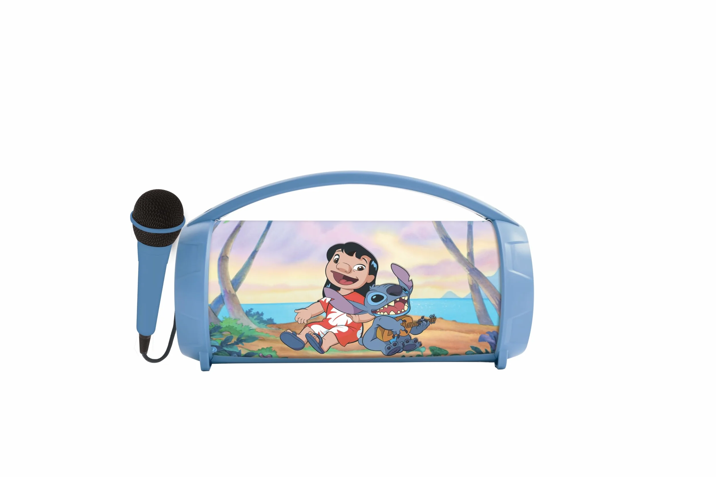 Lexibook Disney Stitch Enceinte Haut-Parleur sans Fil Lumineuse avec Micro, Son stéréo, Fonction karaoké, Ports USB et Carte SD, Batterie Rechargeable, Bleu BTP585DZ