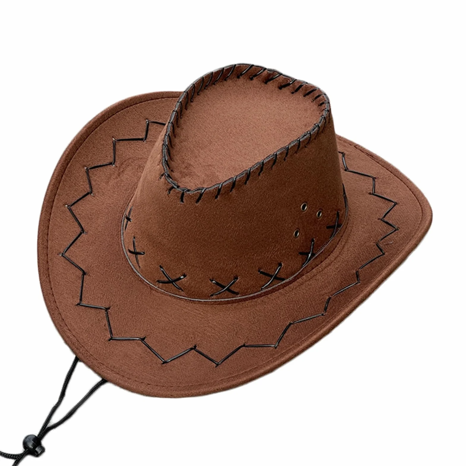 Chapeau de Cowboy Enfant en Daim Synthétique pour Soirées à Thème Western