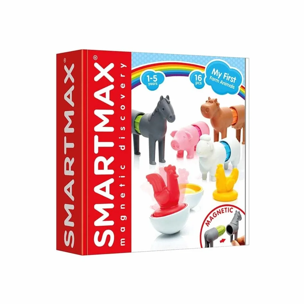 SmartMax My First Farm Animals Jouet Magnétique Bébé 12 Mois+ Animaux Ferme Assembler Développe Motricité Imagination Compatible
