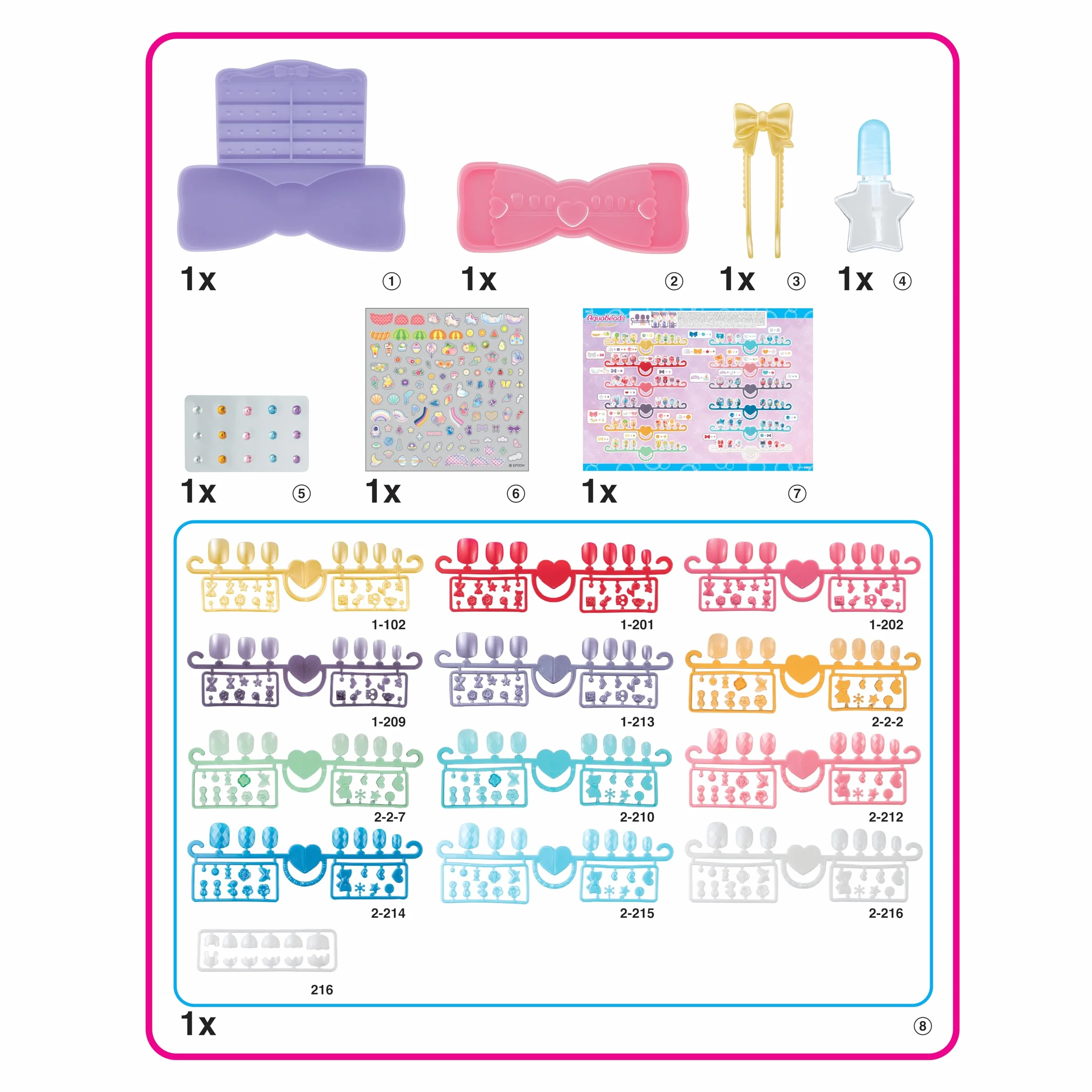 EPOCH Aquabeads Nail Studio - Kit de Loisir créatif pour Enfants 4 Ans et + - Jouet de manucure 35027