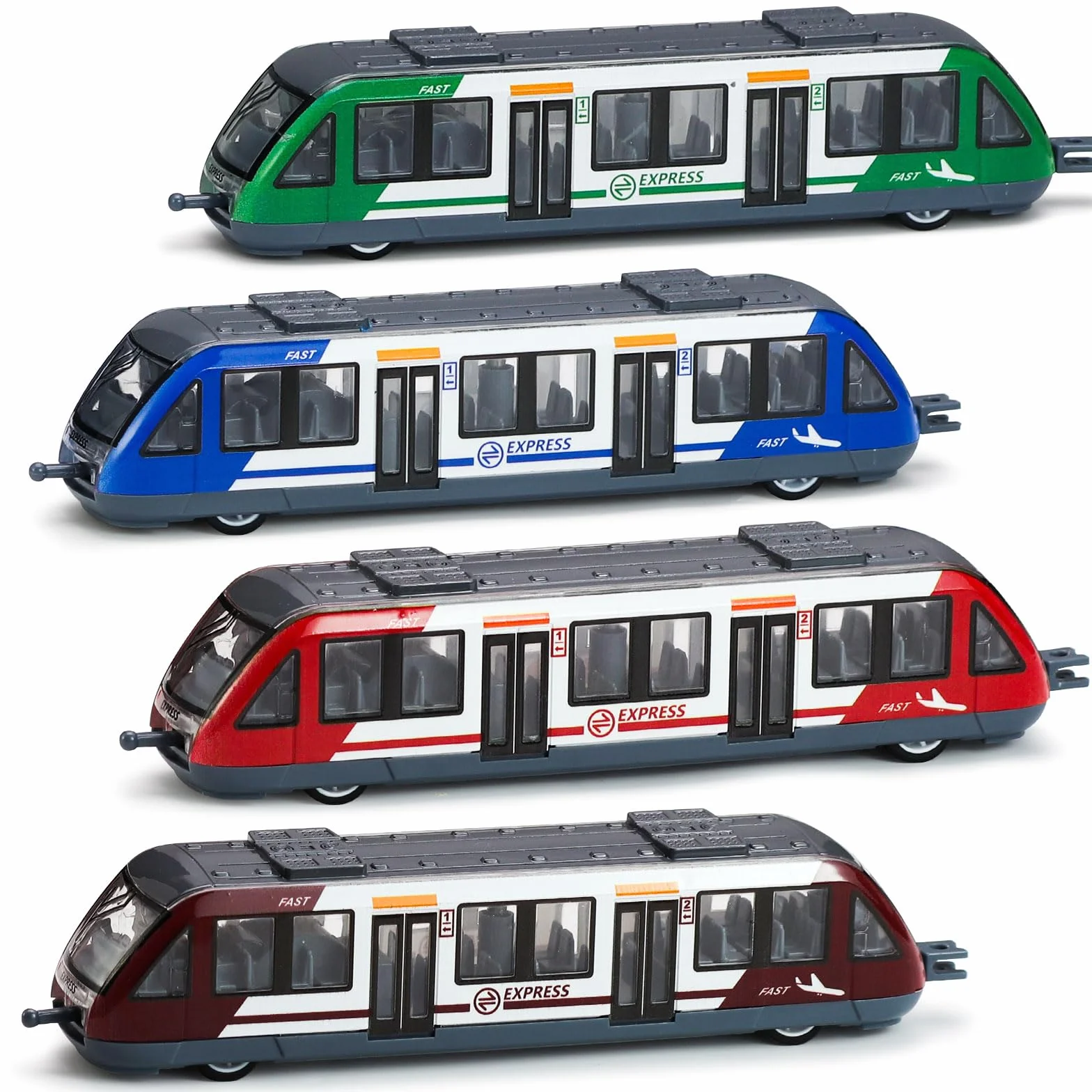 VBACALA Train Jouet 4 Pièces, Train à Grande Vitesse pour Enfants 3 Ans, Compatible Rails 4CM