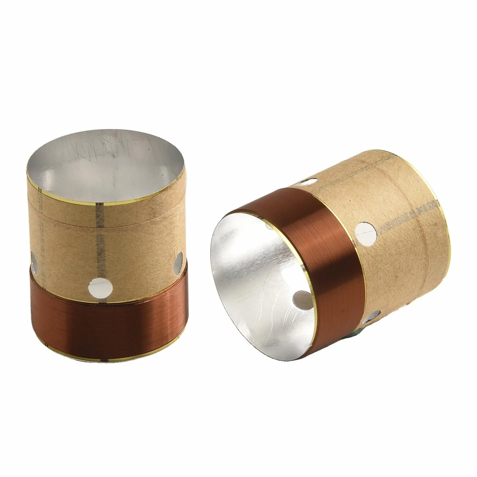 Lot de 2 bobines de fil de cuivre rond 2 couches pour haut-parleur basse 8 Ohm 25,5-75,5 mm