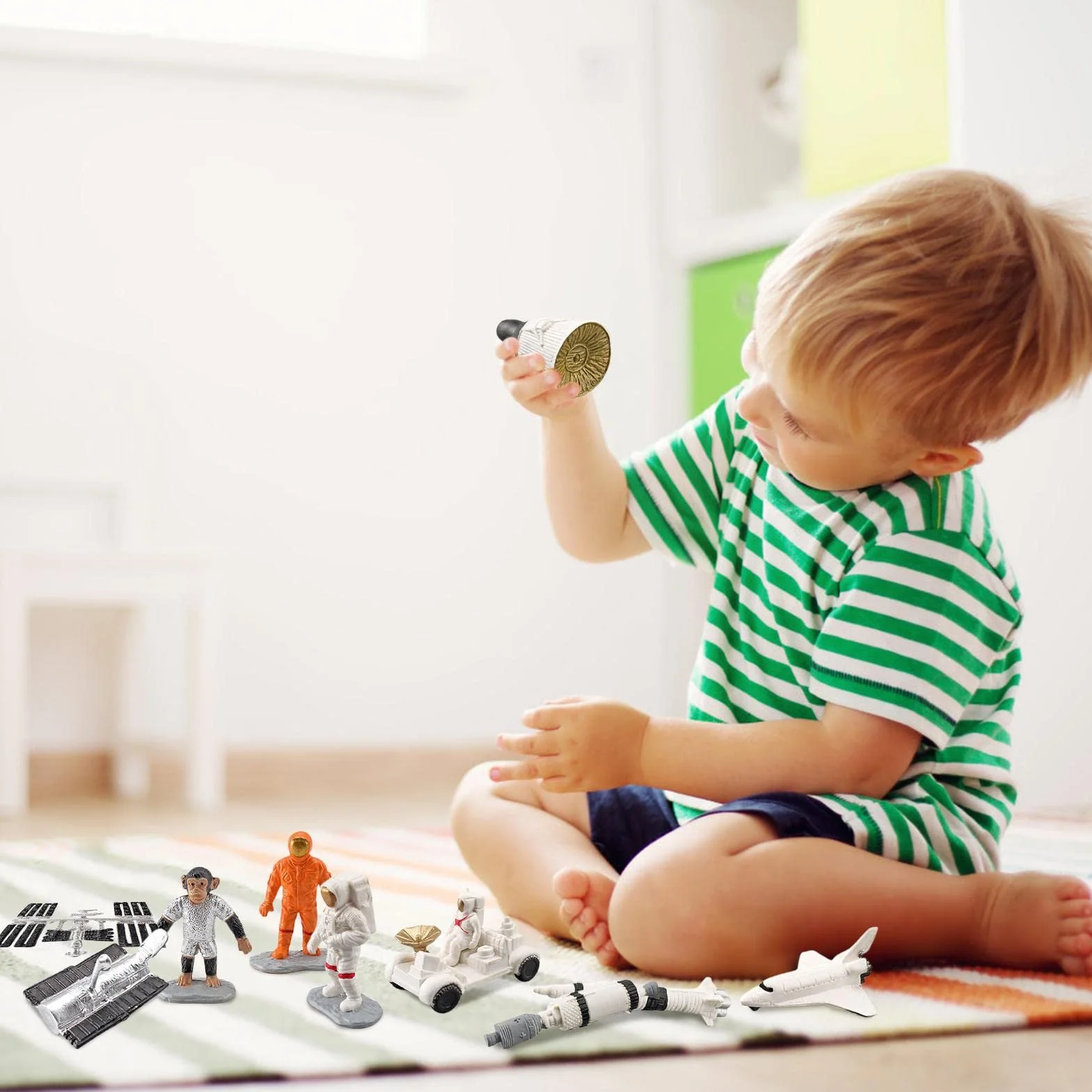Ensemble de figurines d'astronaute Navette spatiale fusée Cadeau enfants décoration gâteau