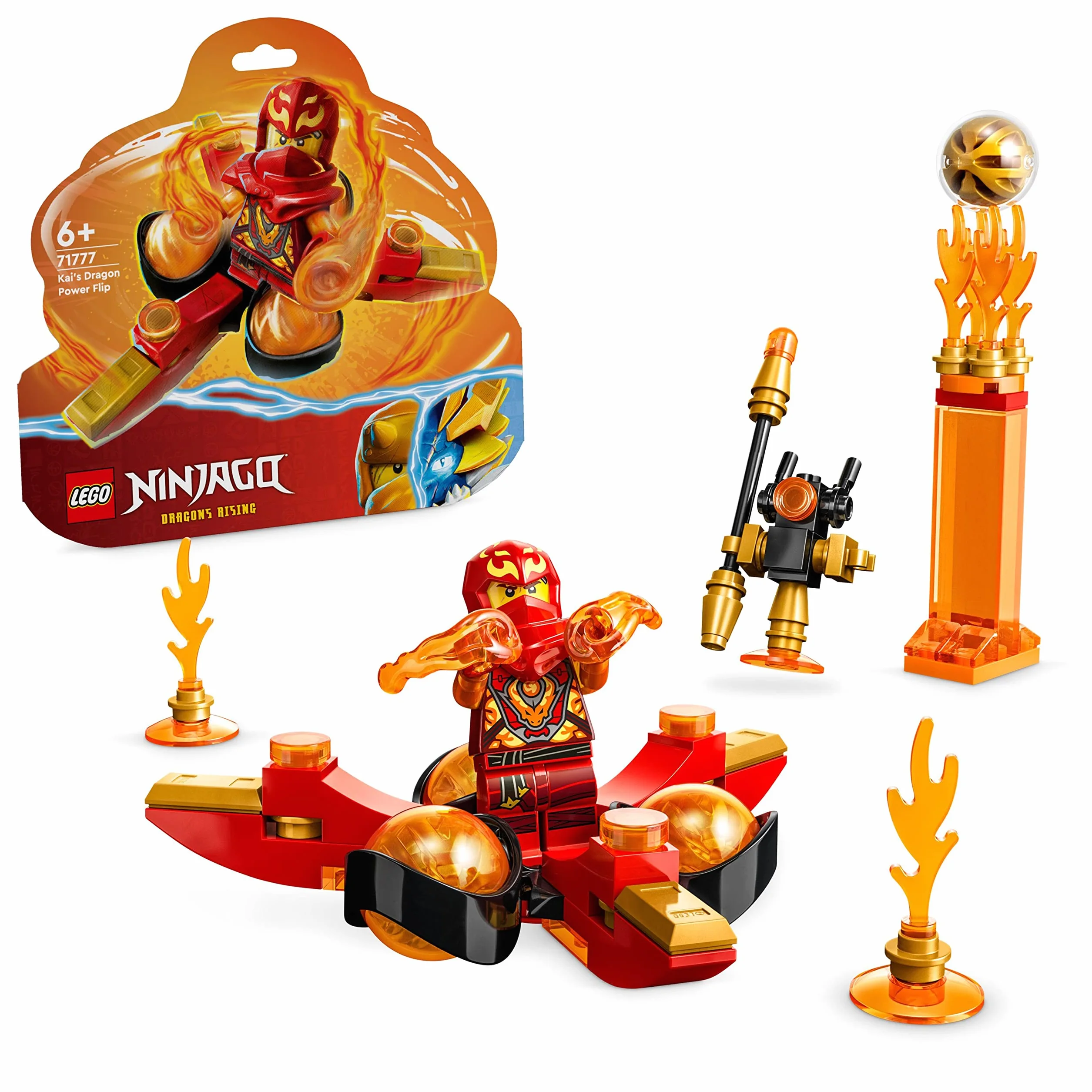 LEGO 71777 Ninjago Le Salto Spinjitzu Le Pouvoir du Dragon de Kai Jouet Toupie Ninja pour Enfants Dès 6 Ans