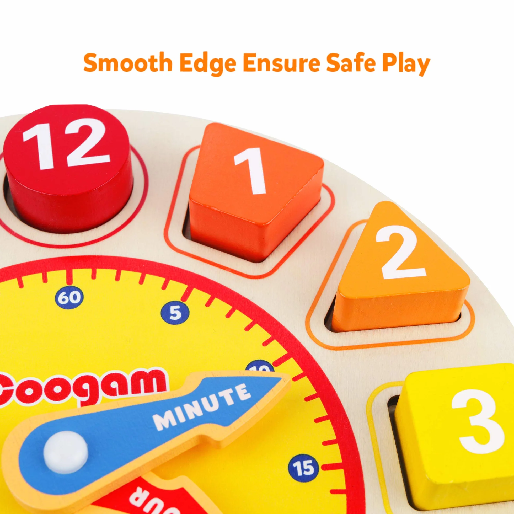 Coogam Horloge en Bois Forme Tri Puzzle Montessori Apprentissage précoce Jouet éducatif Cadeau Bambin