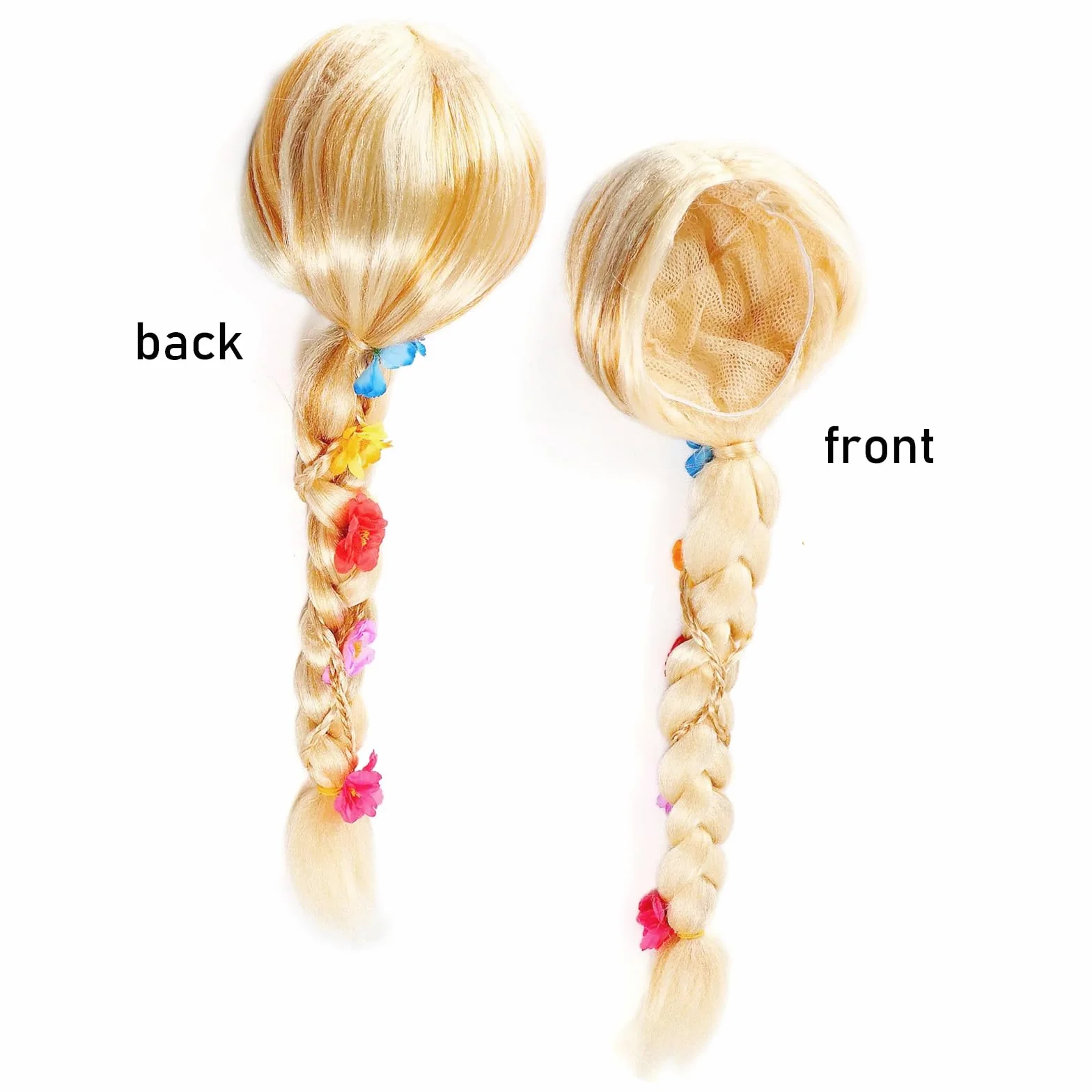 Perruque Enfant Blond Princesse Tresse Cheveux Extensions Carnaval Fête