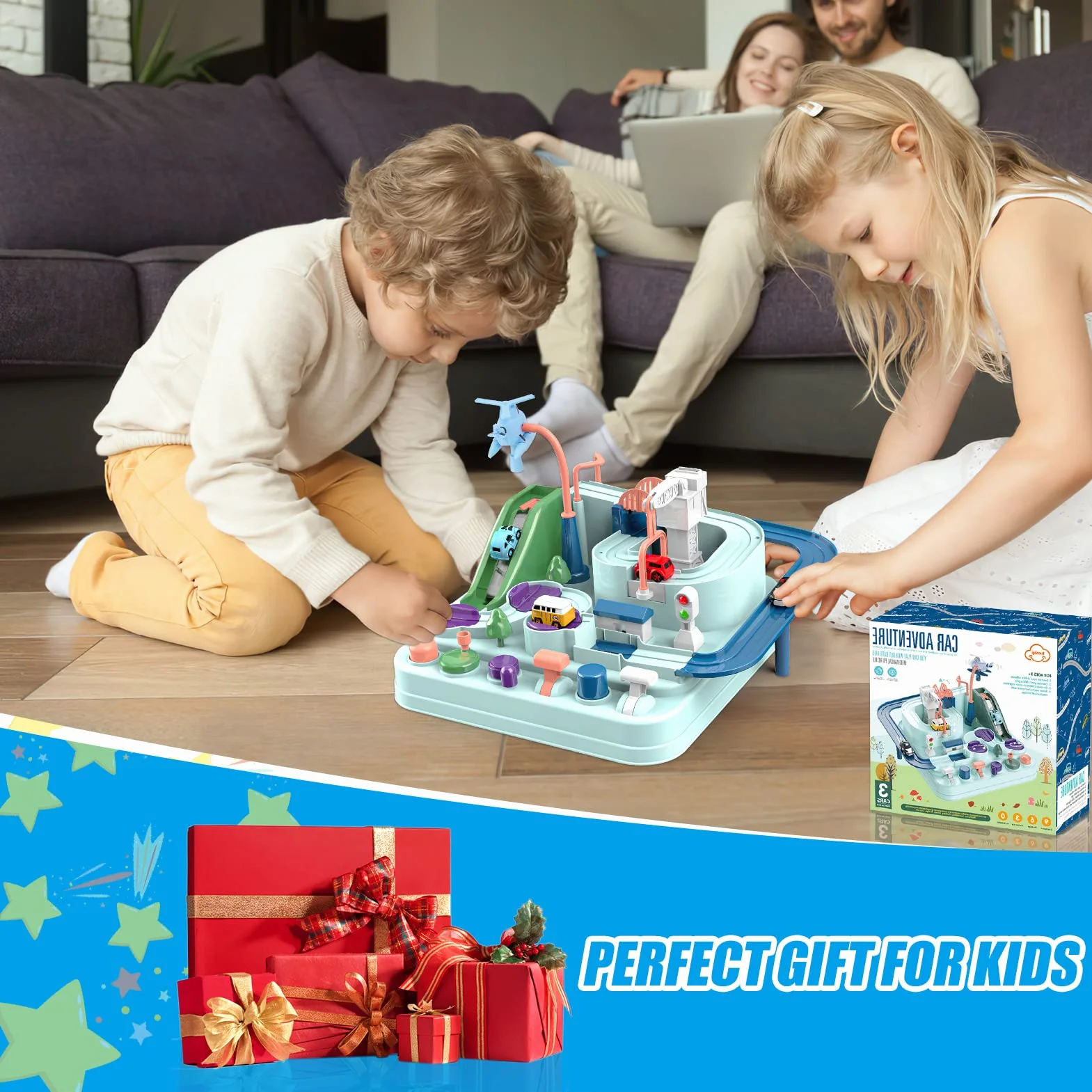 Jouet Voiture Piste Aventure Montessori Éducatif 3 4 5 6 Ans Cadeau Enfant
