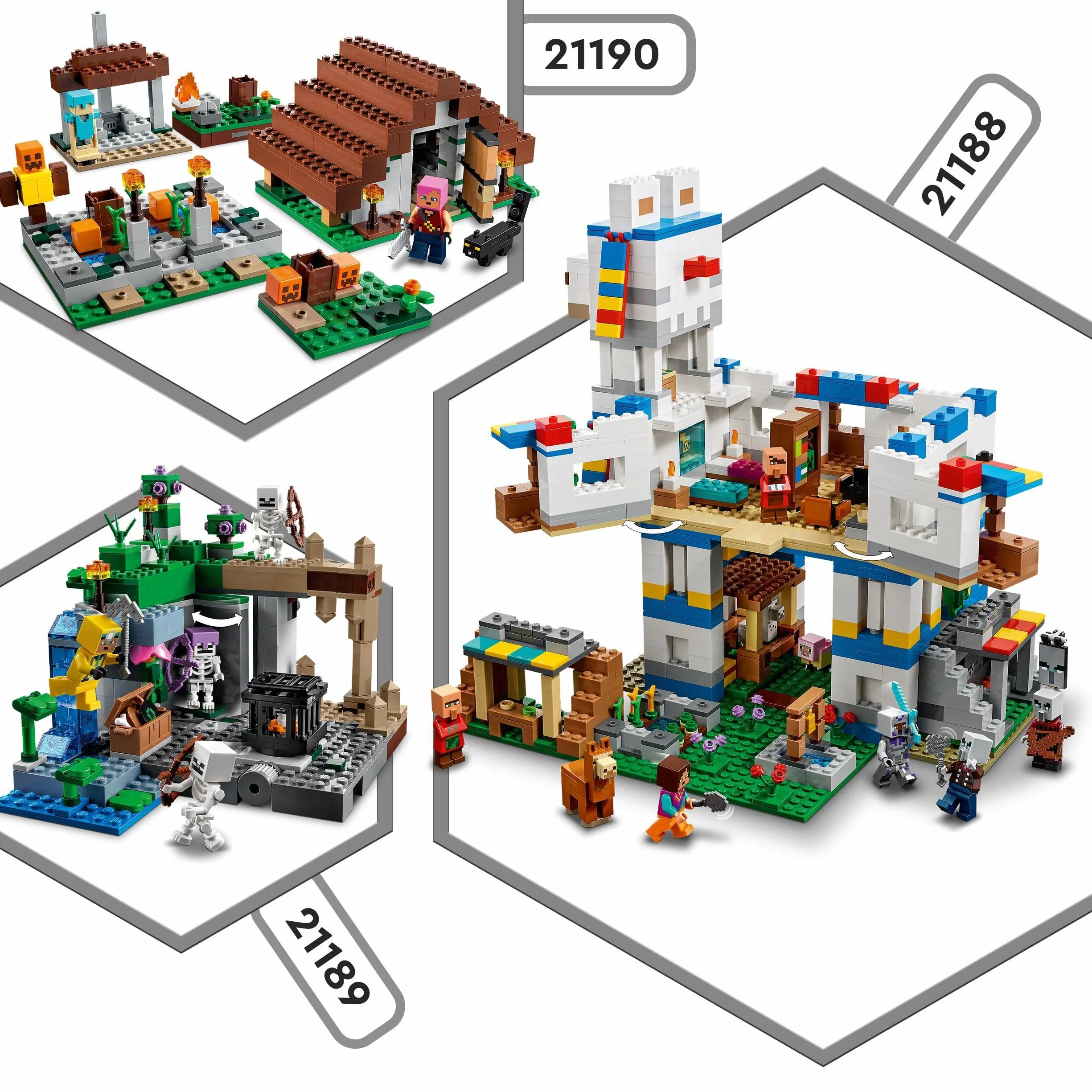 LEGO Minecraft Le Donjon du Squelette 21189 Jouet de Construction Figurine Squelette Grotte Jeu Éducatif Enfants 8 Ans