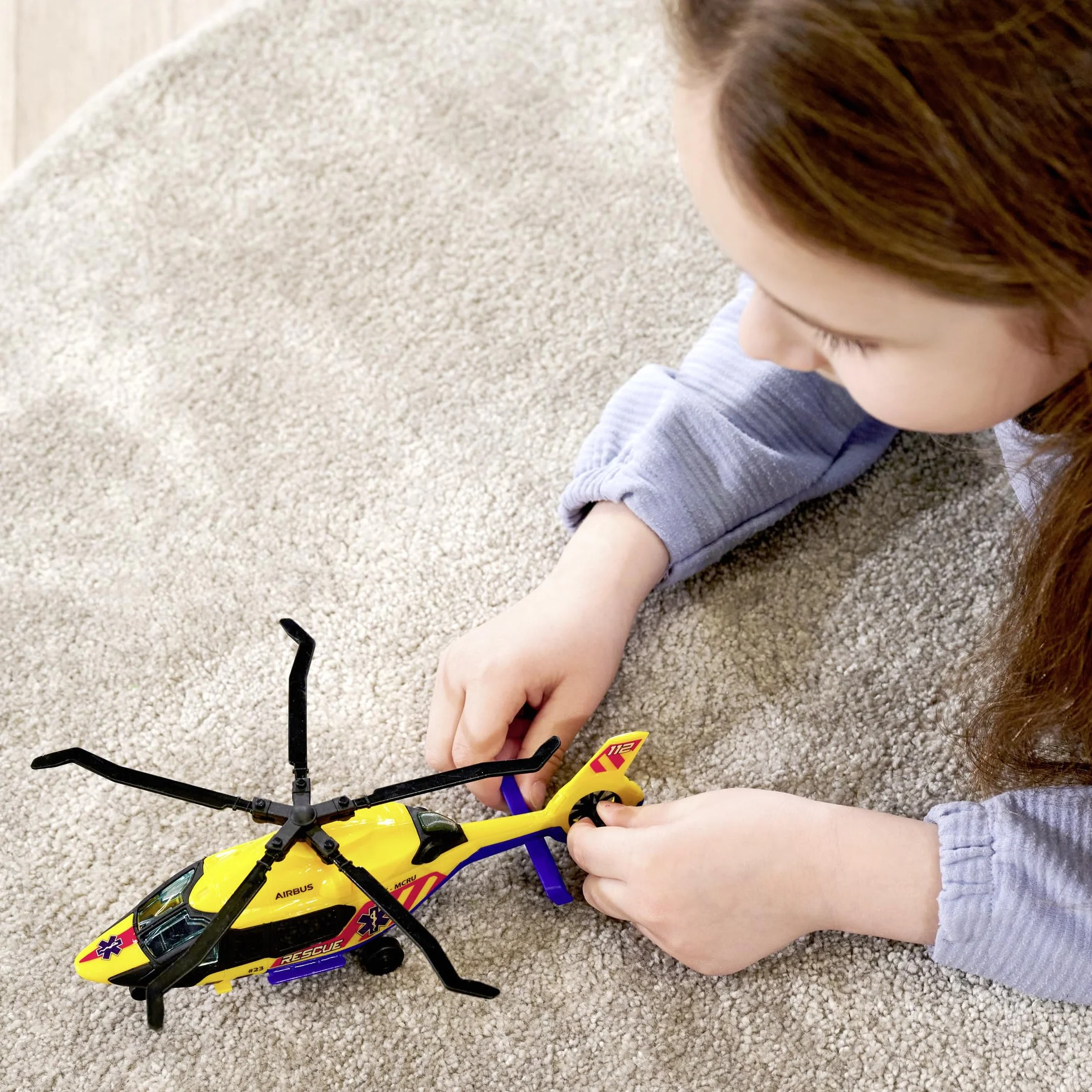 Dickie Toys Hélicoptère de Sauvetage Airbus H160 Jouet 23 cm Jaune