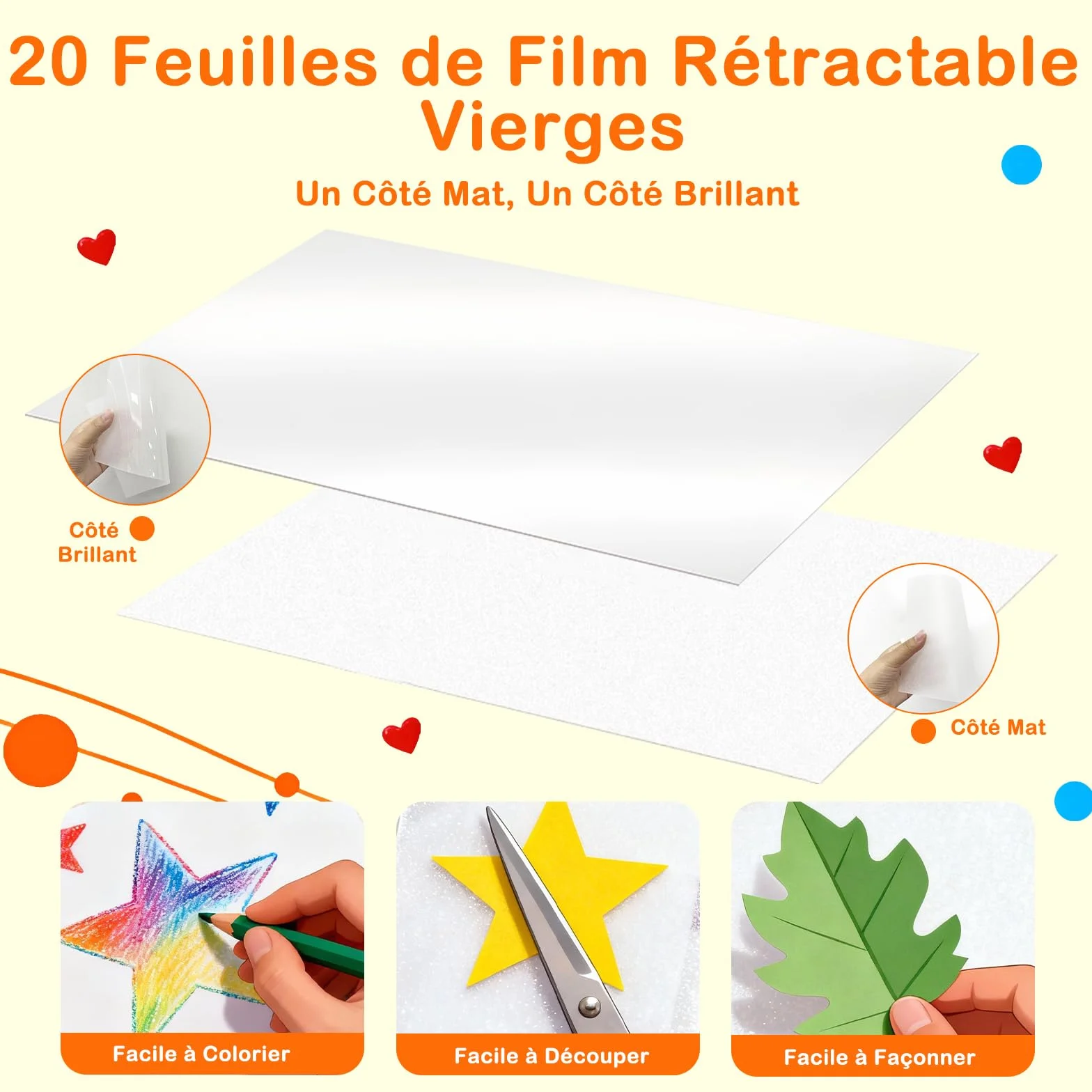 Kit Plastique Fou Feuille Thermorétractable A5 DIY Pendentifs Accessoires Artisanat Enfants Porte Clef