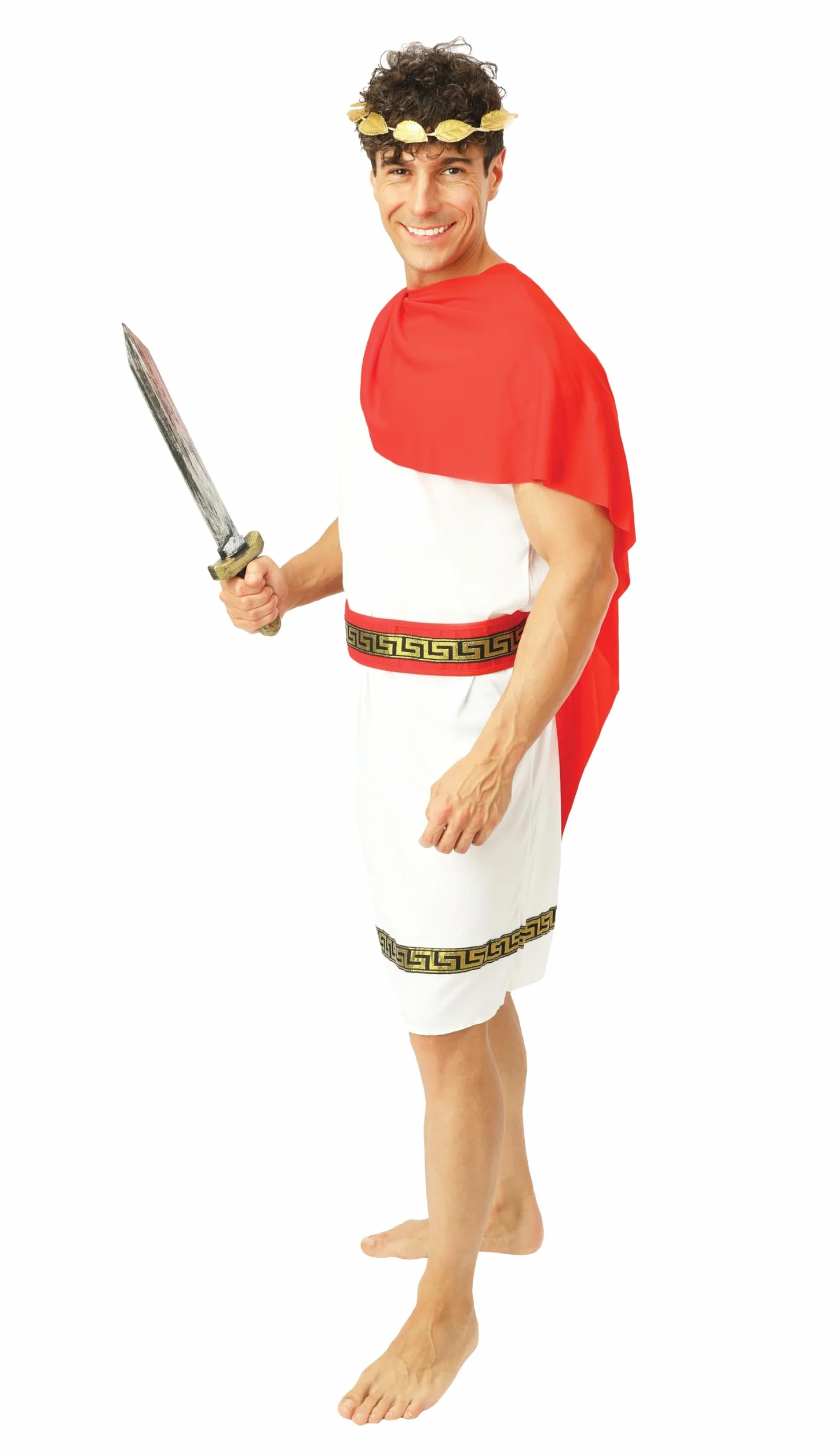 P'tit Clown Épée Factice Accessoire Déguisement Légionnaire Soldat Gladiateur Chevalier Plastique Marron Argent 48 cm