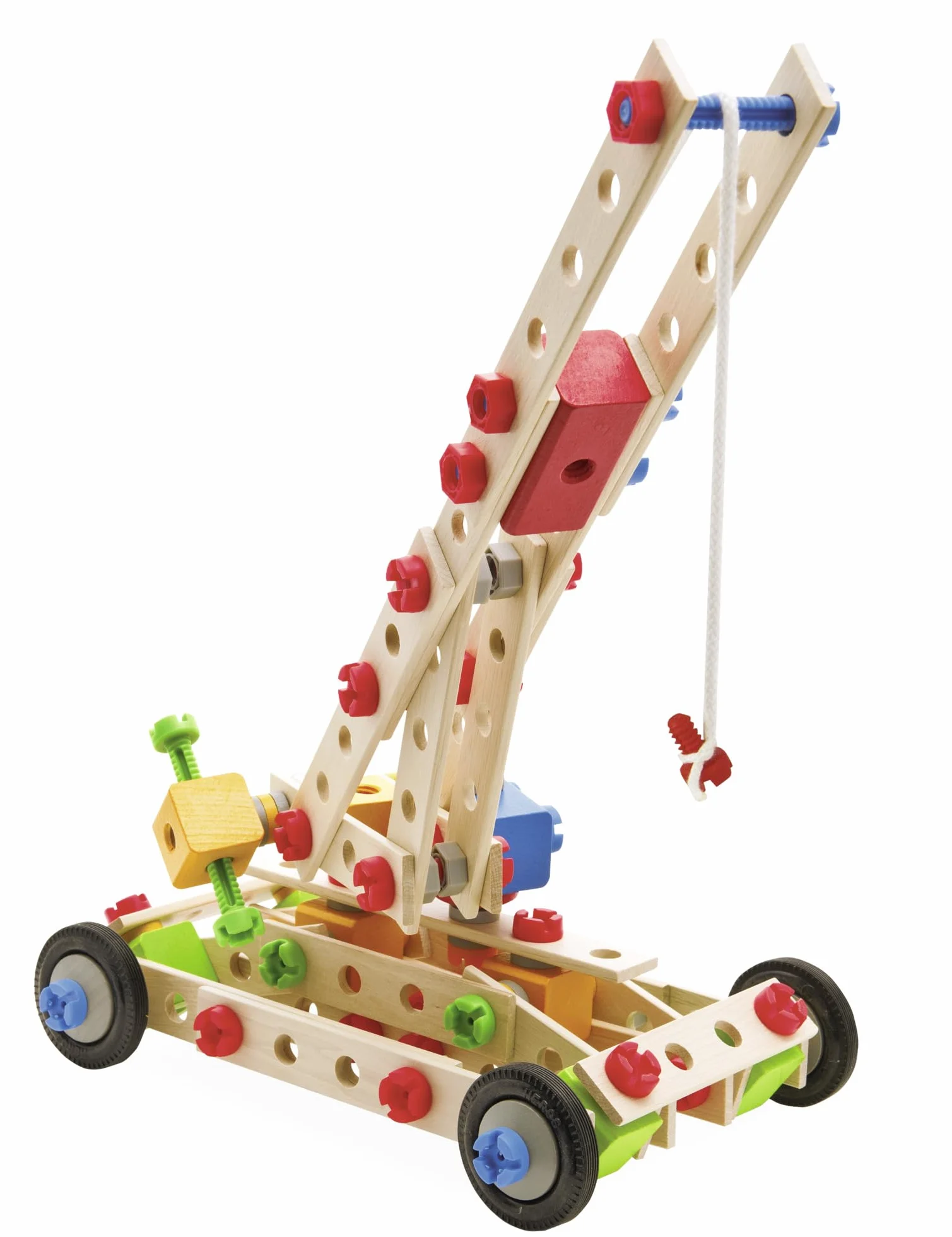 Eichhorn Maxi Grue 5 en 1 Jeu de Construction Bois 170 Pièces Bois de Hêtre FSC
