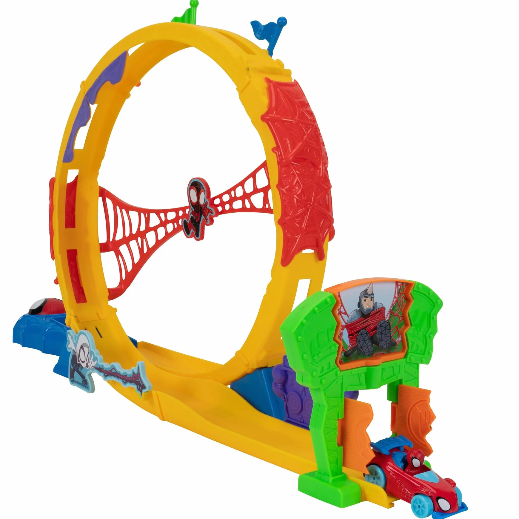 Marvel Spidey and His Amazing Friends Super Loop Track Circuit de Course 71,1 cm Lanceur Boucle 360 degrés