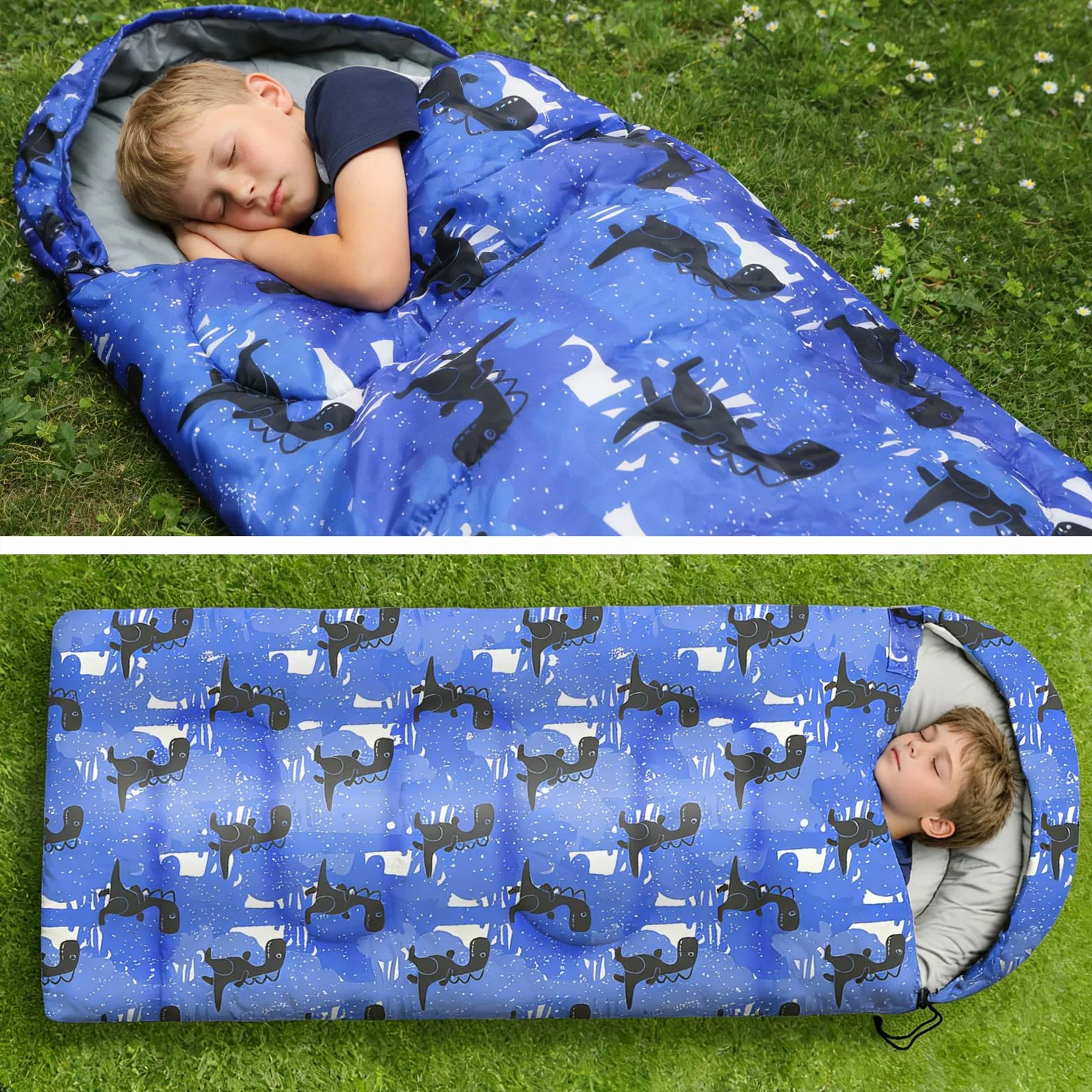 Sacs de Couchage pour Enfants Camping Compact 3 Saisons Léger Imperméable avec Sac de Transport