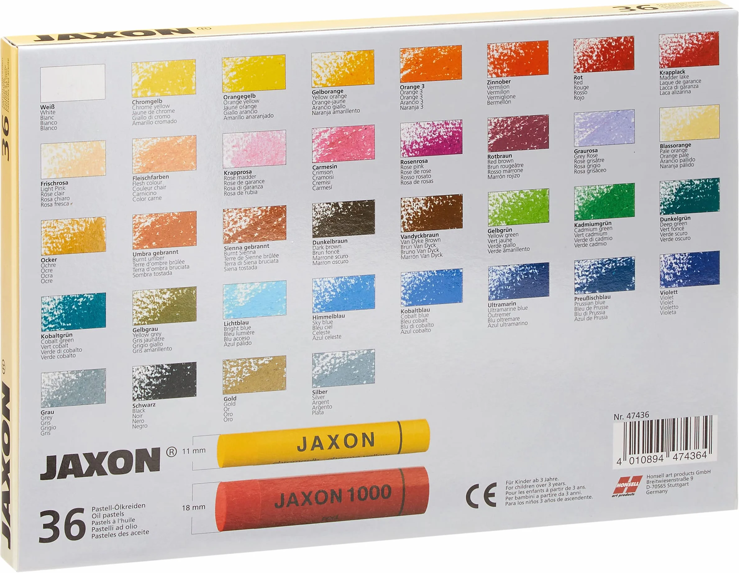 Honsel Art Products Craies à huile JAXON 36 pièces